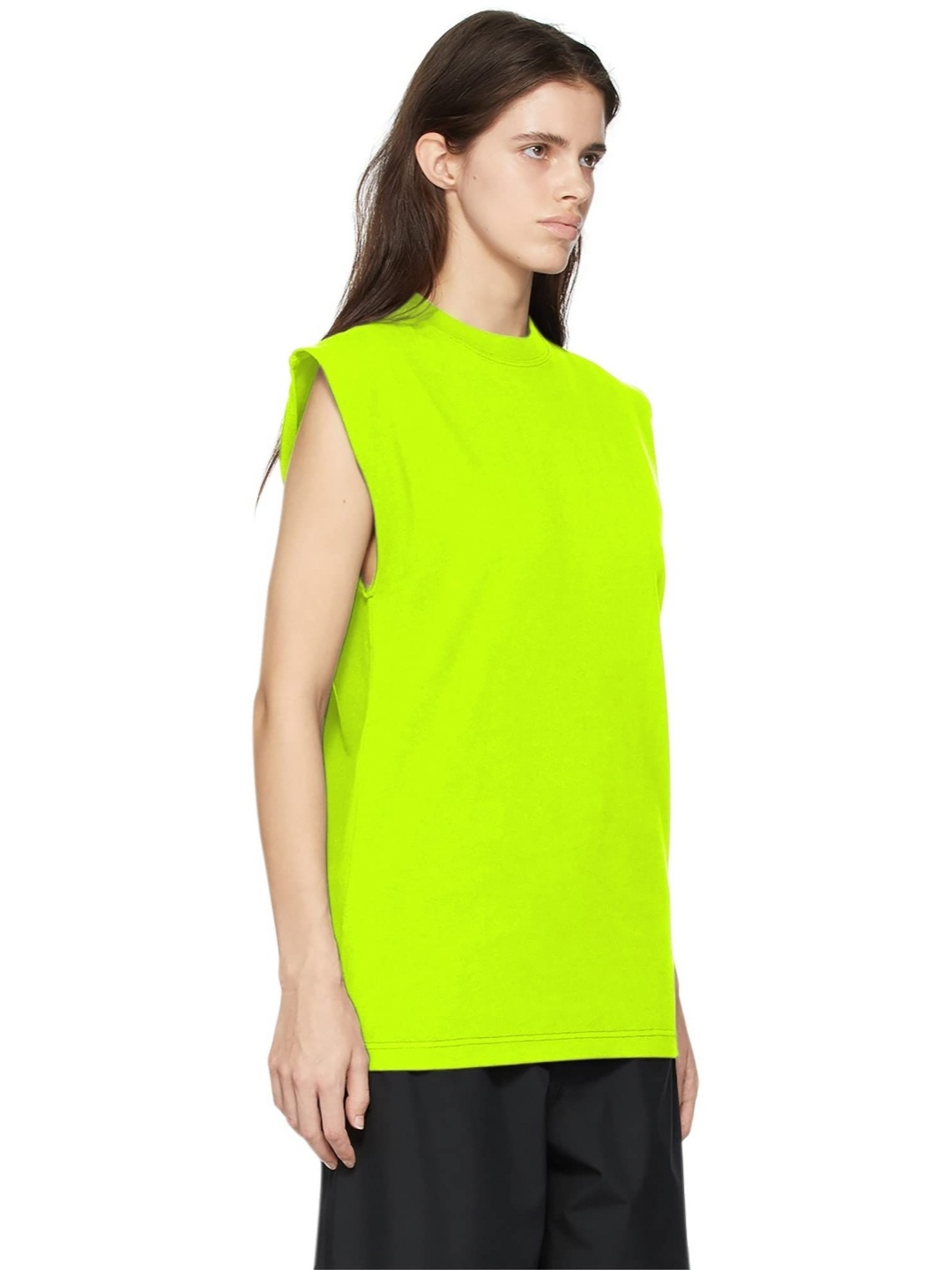 

NOTWILD Women Solid Round Neck Cotton T-shirt, Lime green