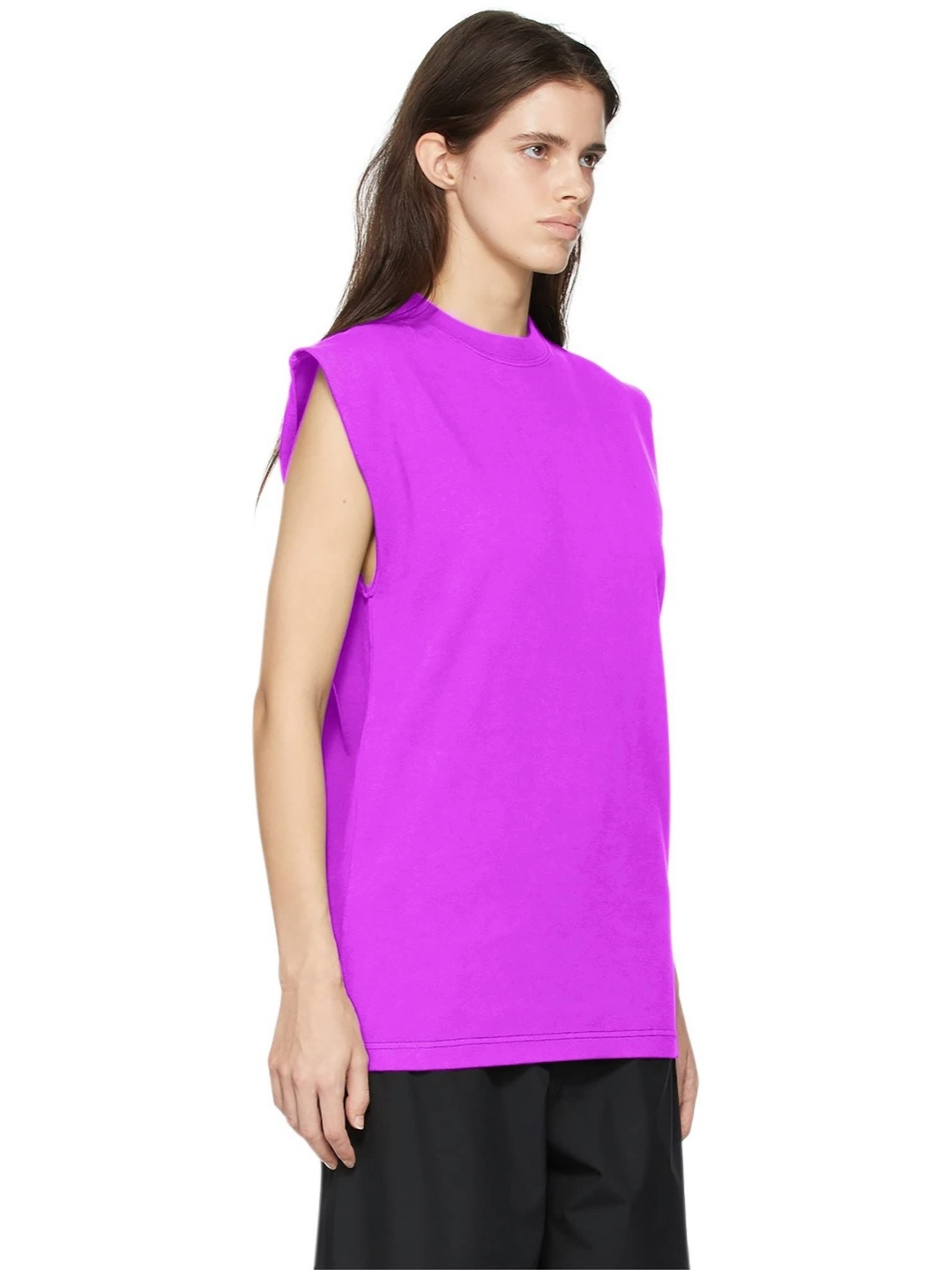 

NOTWILD Women Solid Round Neck Cotton T-shirt, Purple