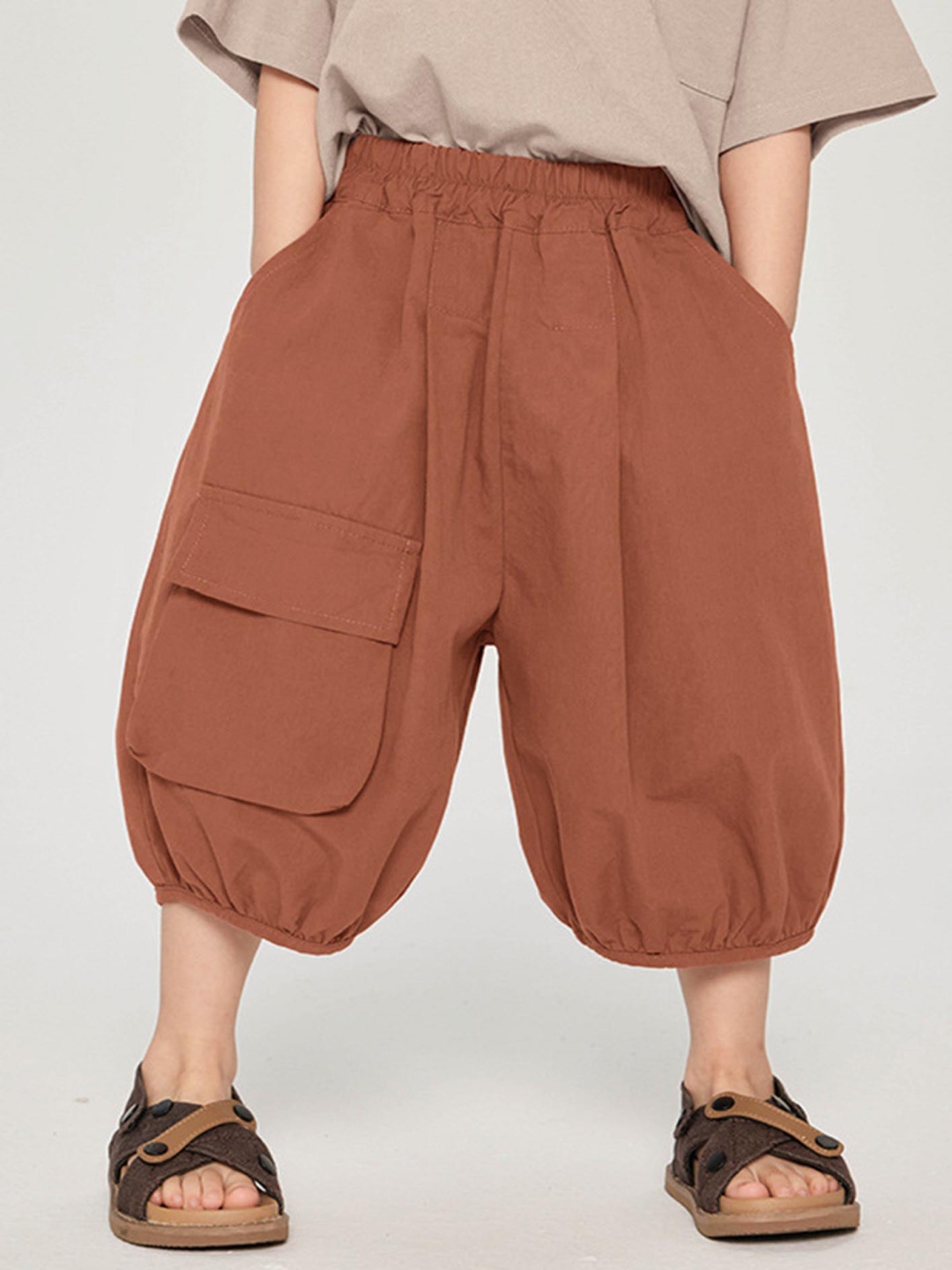 

LULU & SKY Boys Loose Fit Culottes Trousers, Orange