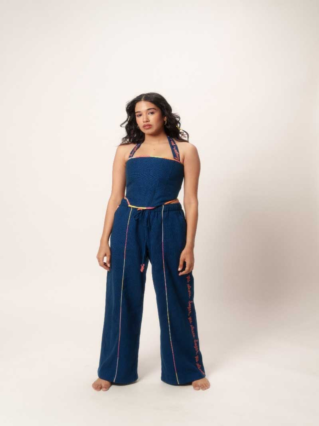 

LABEL SUGAR Printed Regular Trousers, Navy blue