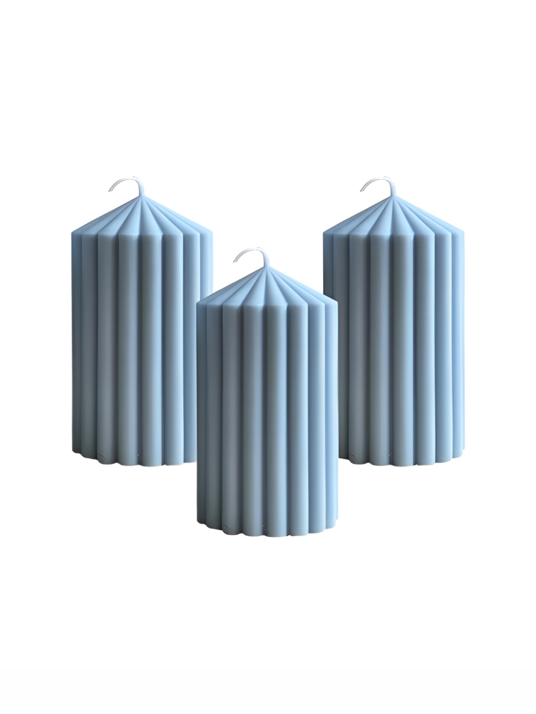 

atorakushon Blue 3 pieces Soy Wax Vanilla Scented Pillar Candle