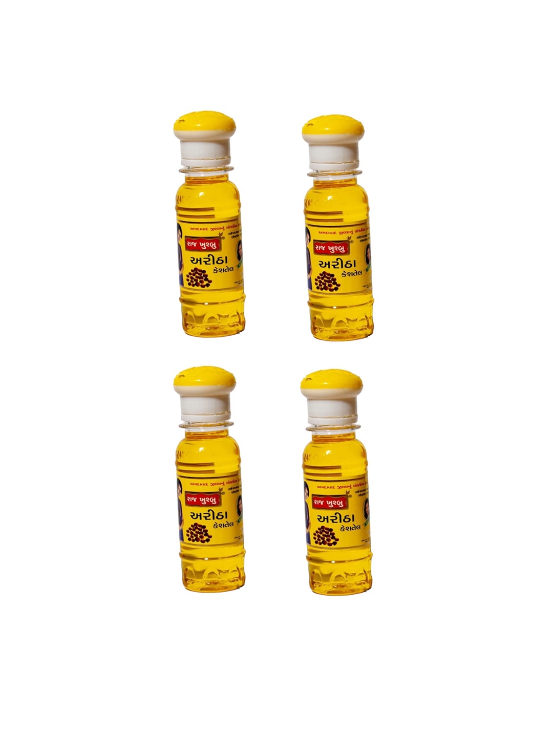 

RAJ KHUSHBU Set Of 4 Aritha Hair Oil For Hair Growth - 80 ml Each, Yellow