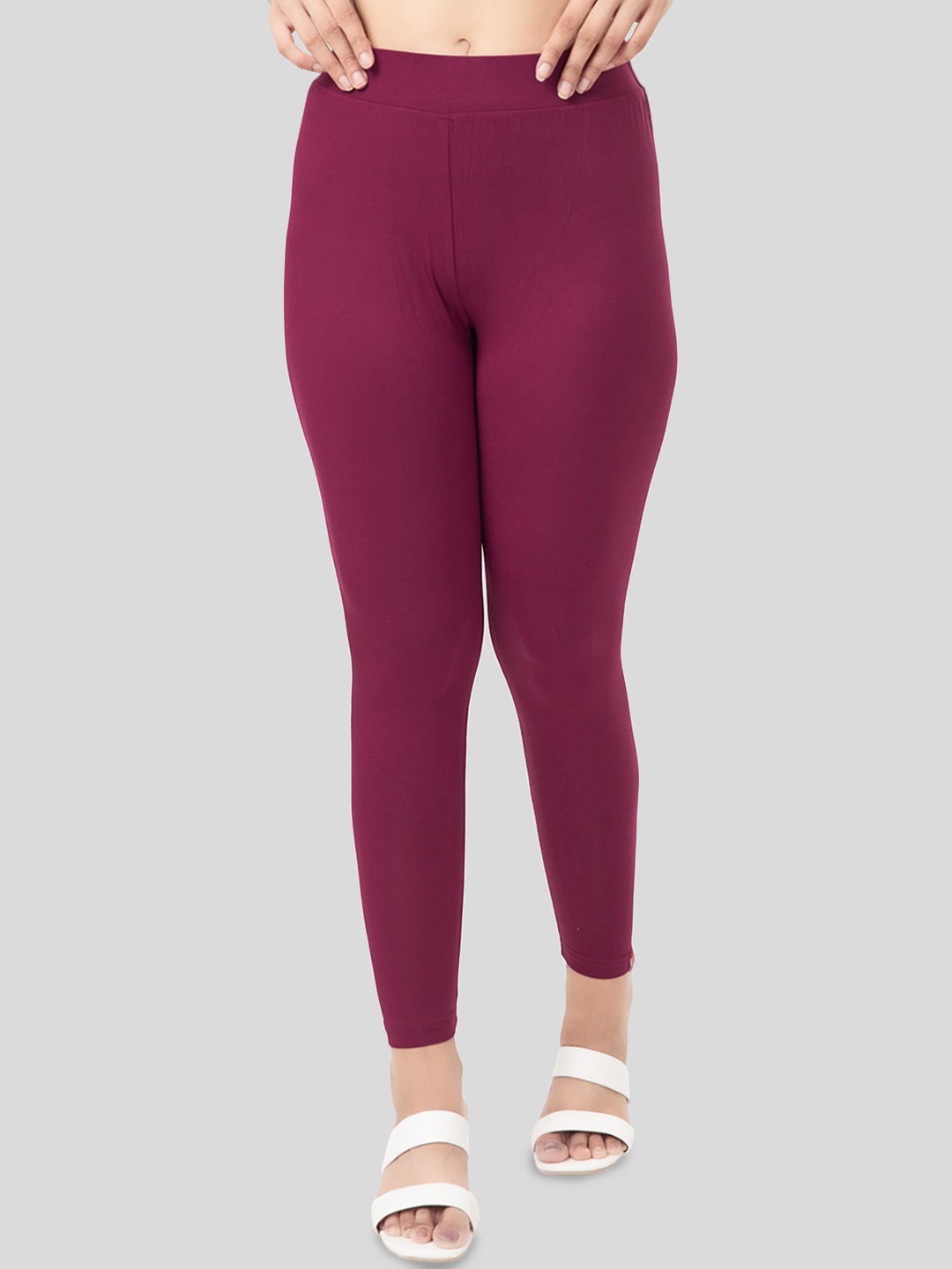 

Selsia Women Ankle-Length Leggings, Burgundy