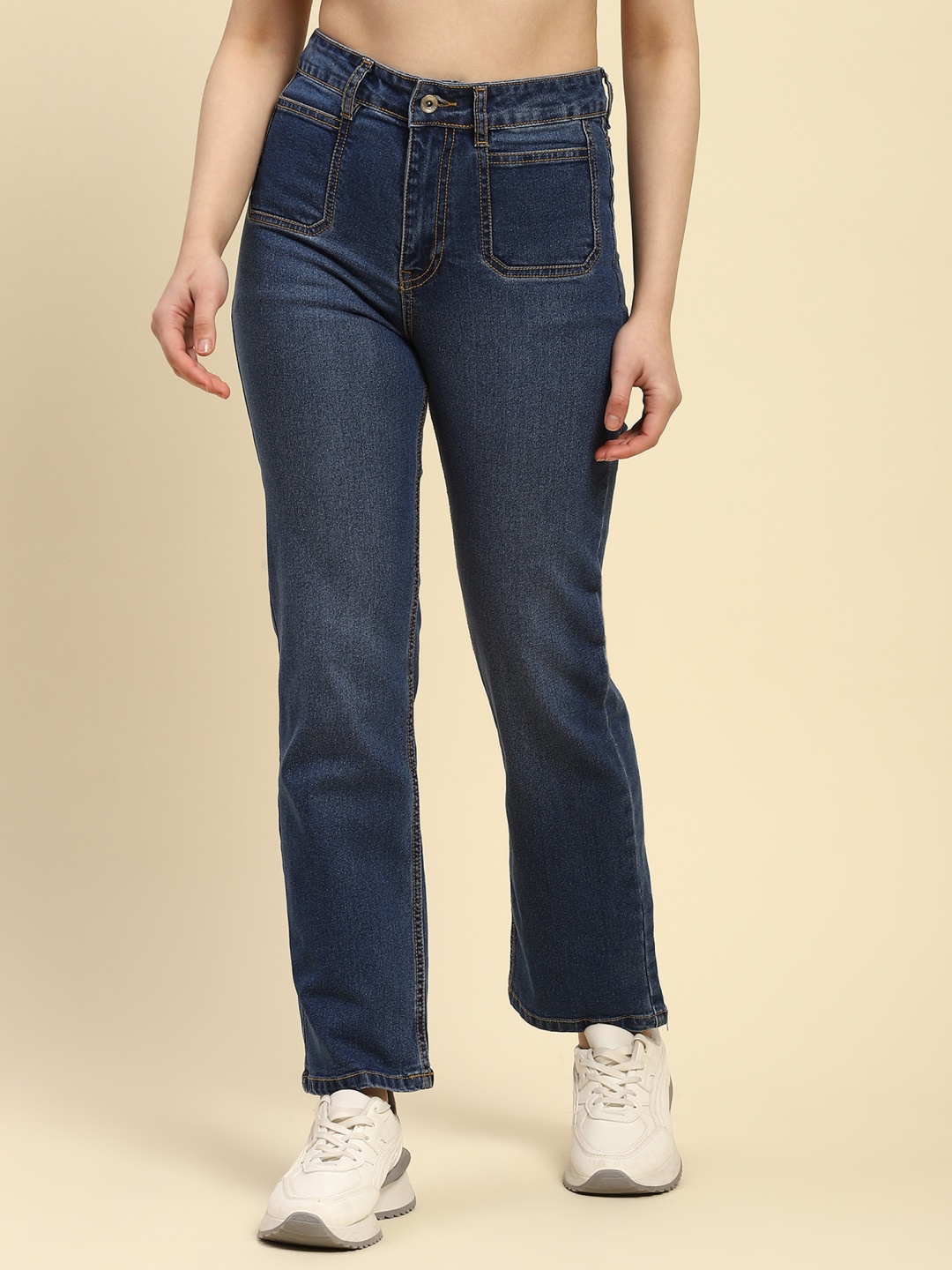 

Global Republic Women Smart Slim Fit High-Rise Light Fade Stretchable Jeans, Blue