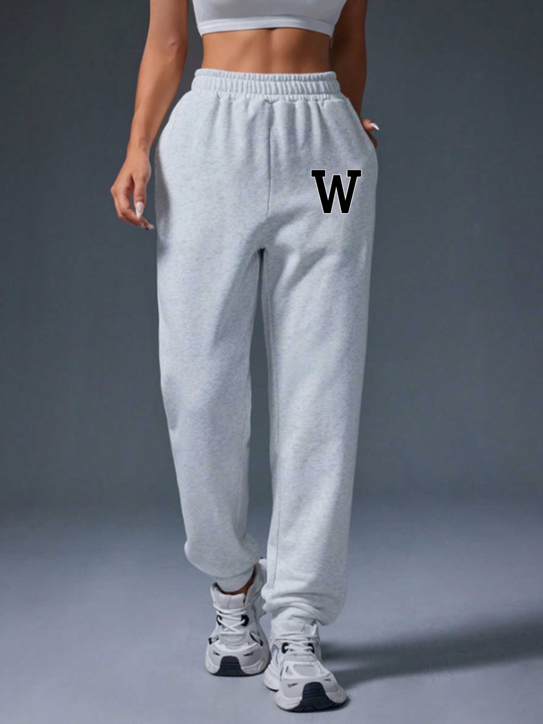 

TABADTOD Women Printed Relaxed Loose Fit Joggers Trousers, Grey
