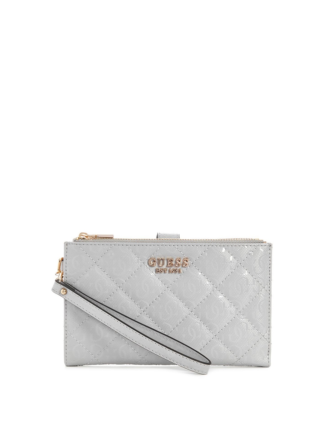 

GUESS Women Textured Zip Around Wallet, Off white