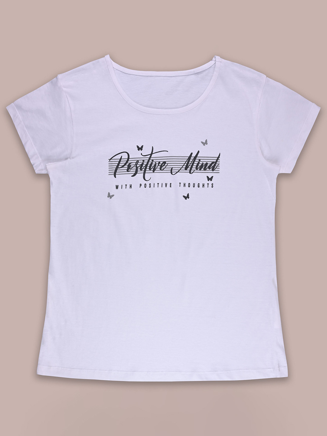 

Wish Karo Women Typography Printed Round Neck Cotton T-shirt, White