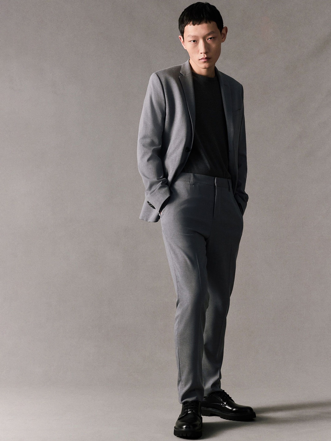 

H&M Slim Fit Suit Trousers, Grey