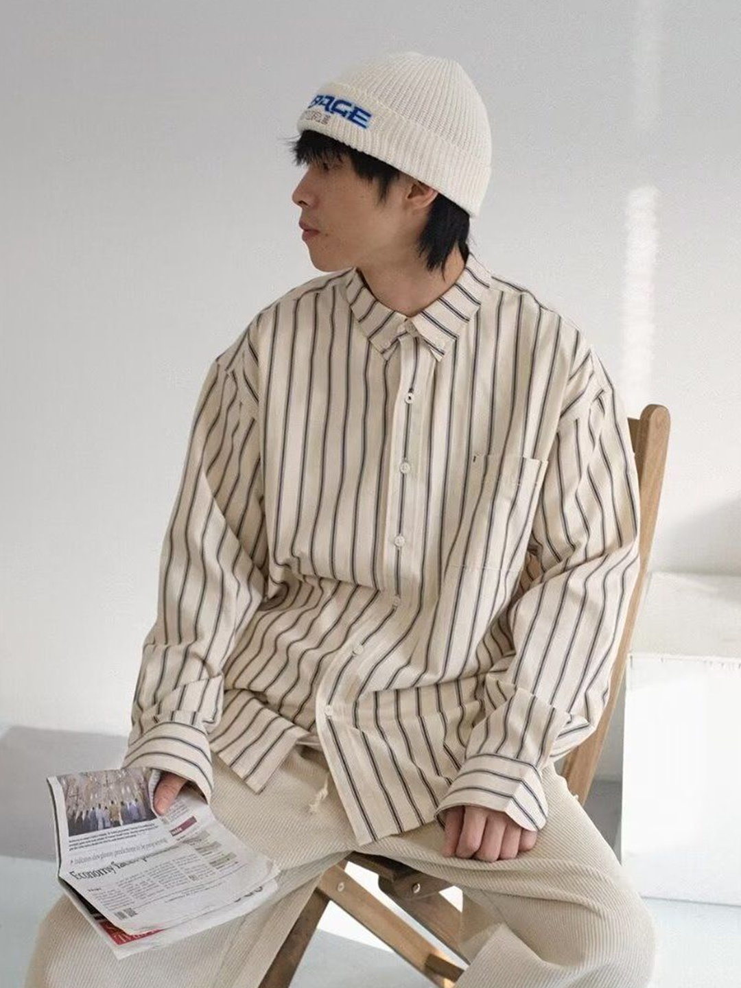 

StyleCast Men Horizontal Stripes Opaque Striped Casual Shirt, Off white