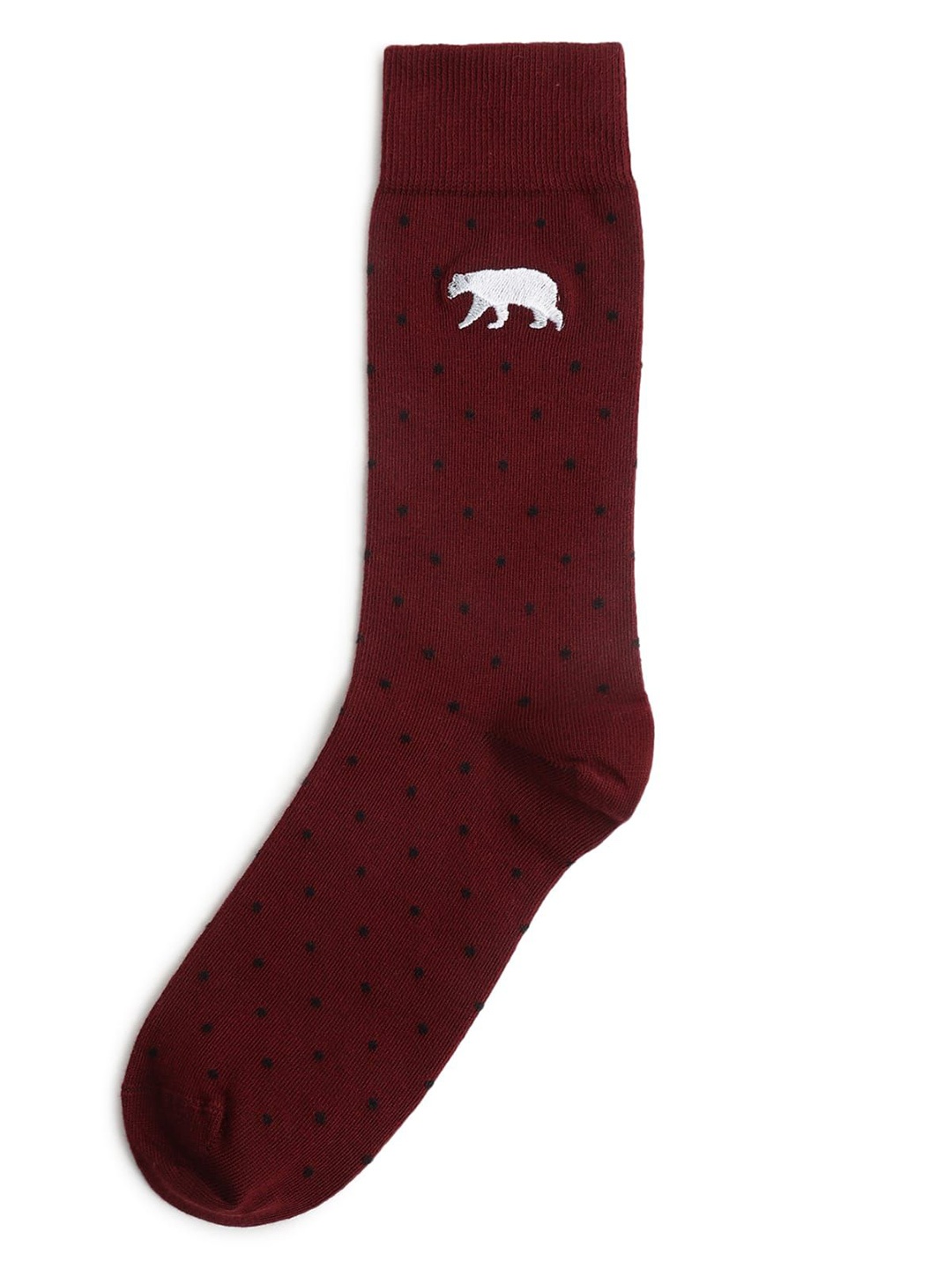 

Marks & Spencer Men Embroidered Calf Length Socks, Maroon