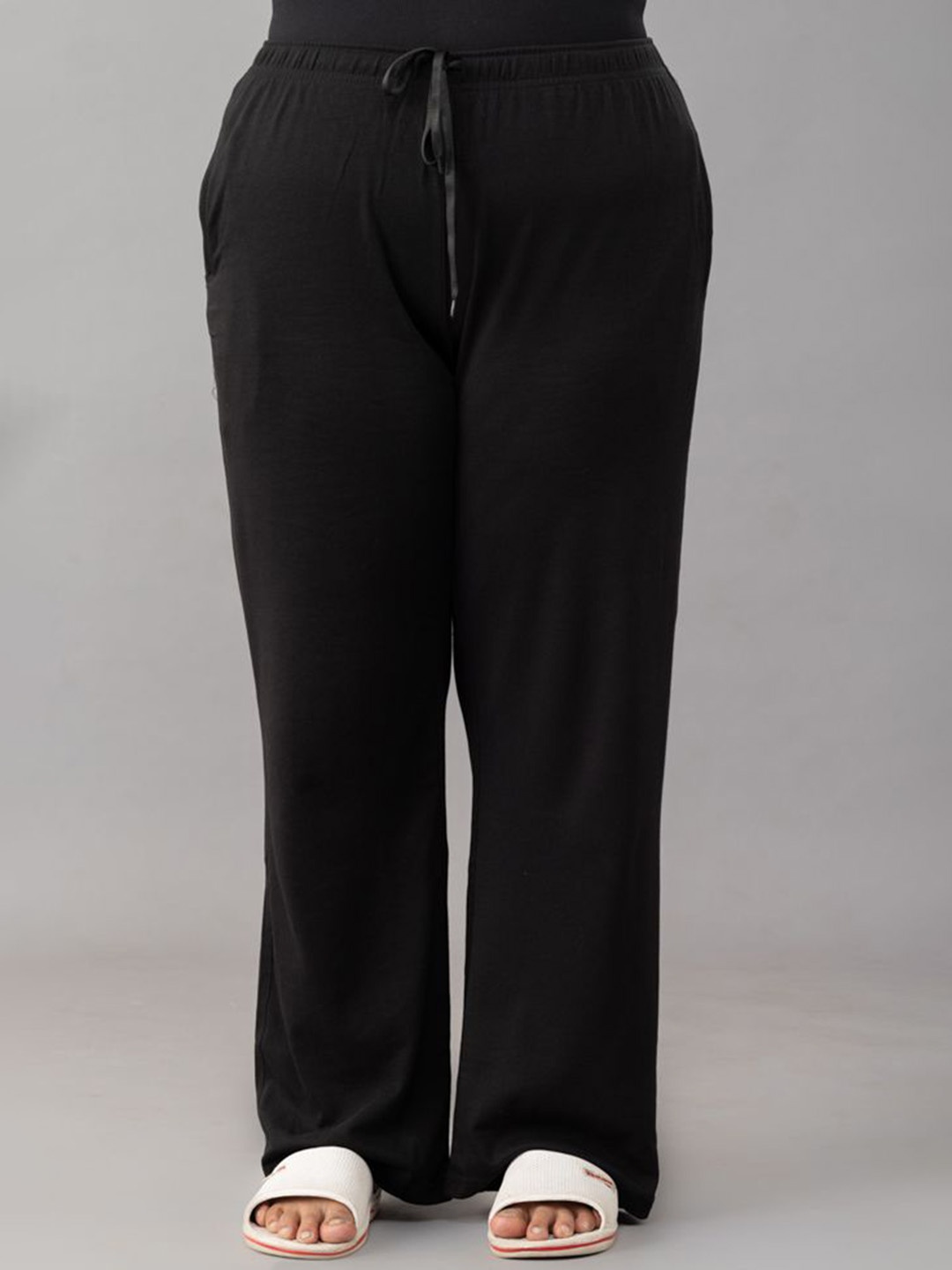 

CUPID Women High-Rise Cotton Lounge Pants, Black