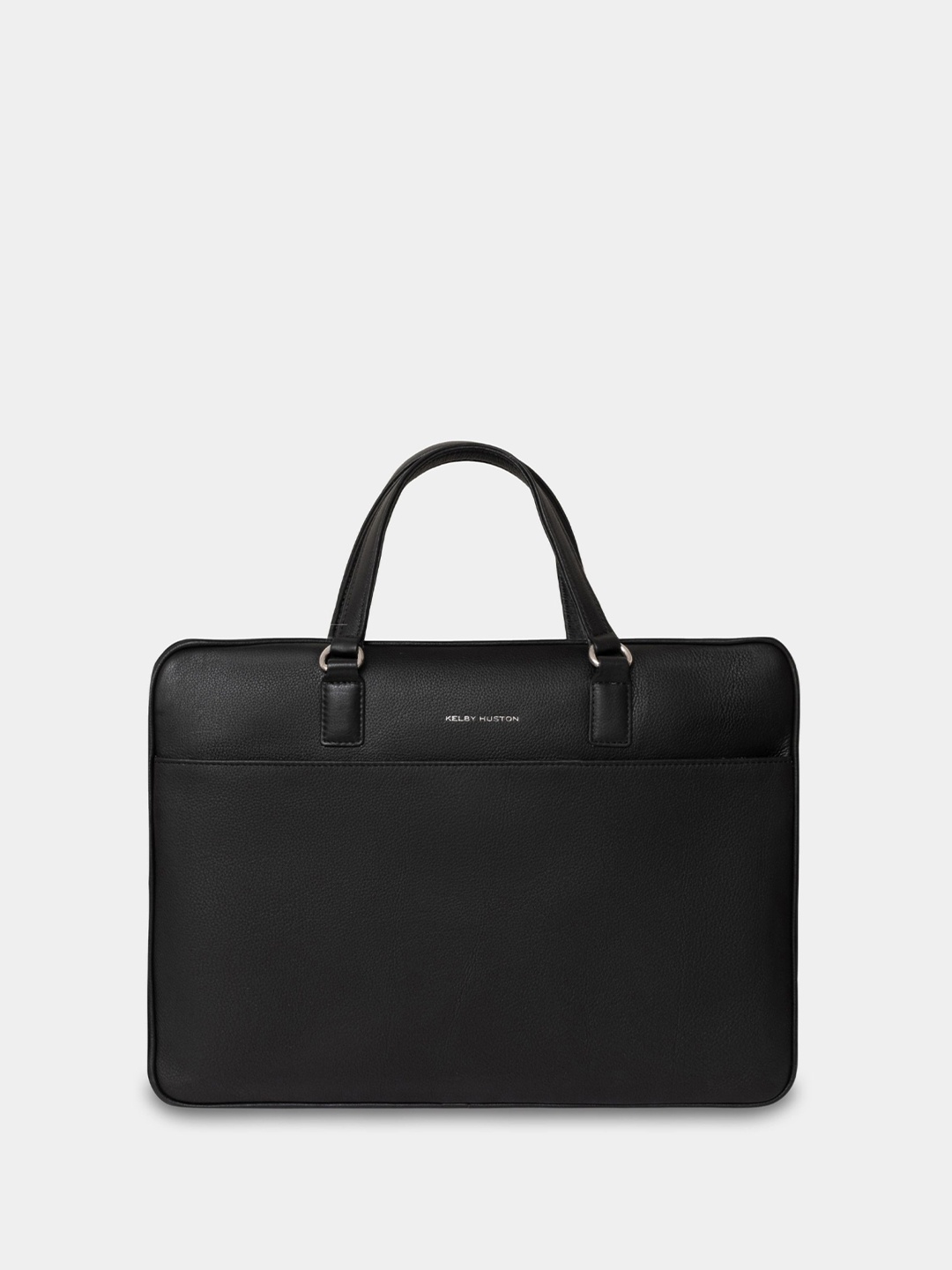 

KELBY HUSTON Unisex Textured Leather Sade Laptop Bag, Black