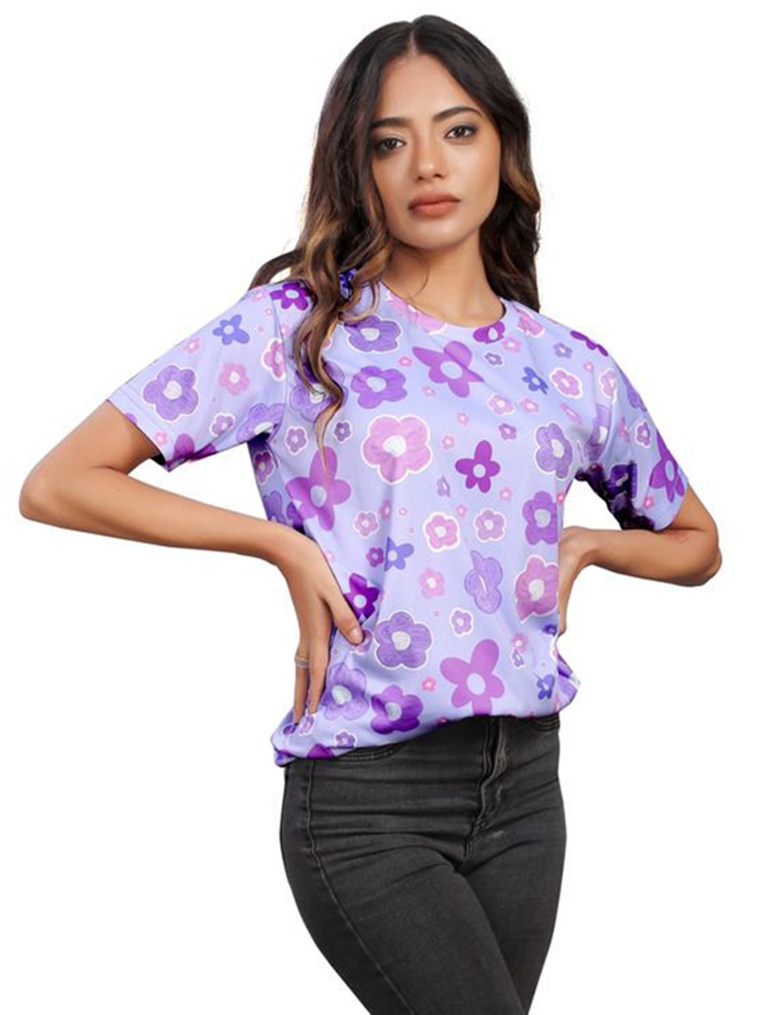 

shriez Women Printed T-shirt, Purple