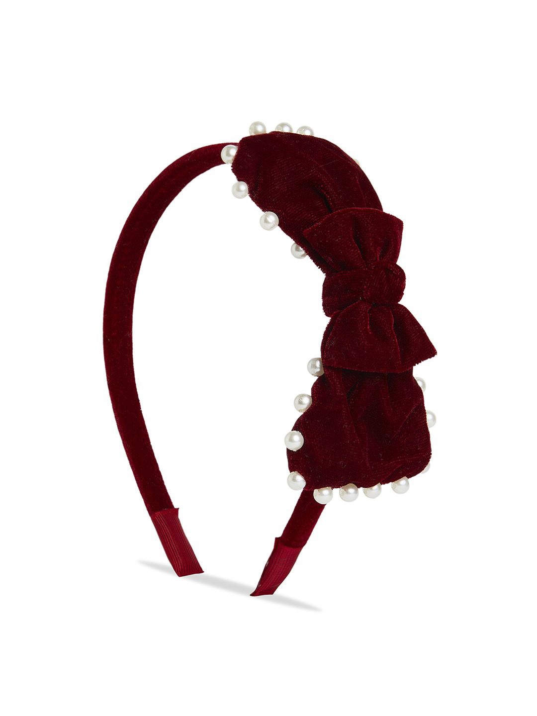 

RIBBON CANDY Girls Velvet Hairband, Maroon