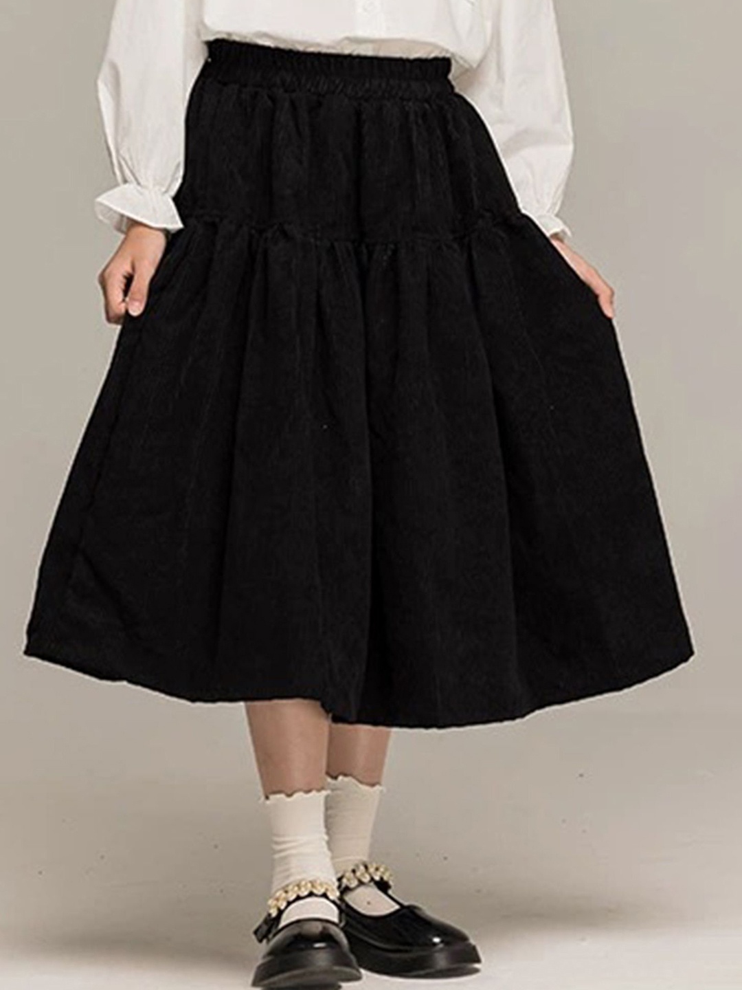 

LULU & SKY A-Line Midi Skirt, Black