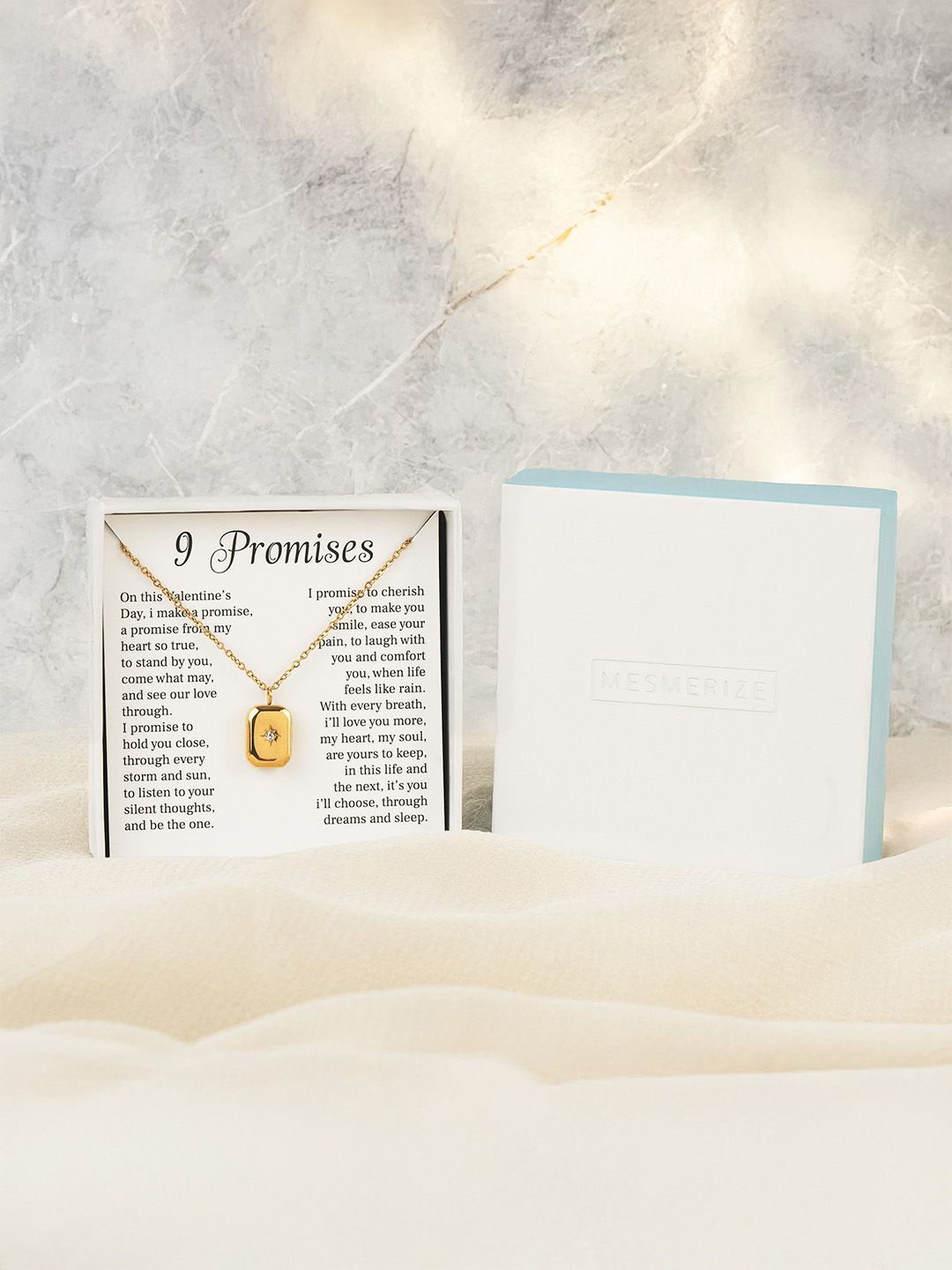 

Mesmerize Starlight Necklace with 9 Promises, Gold