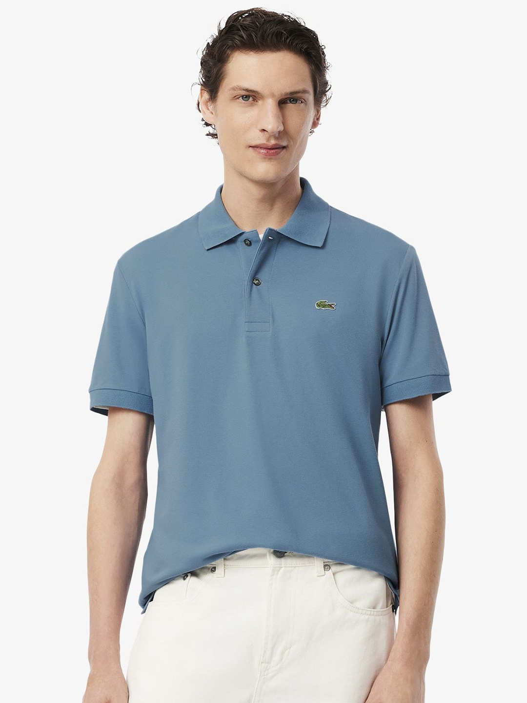 

Lacoste Men Polo Collar Applique T-shirt, Blue