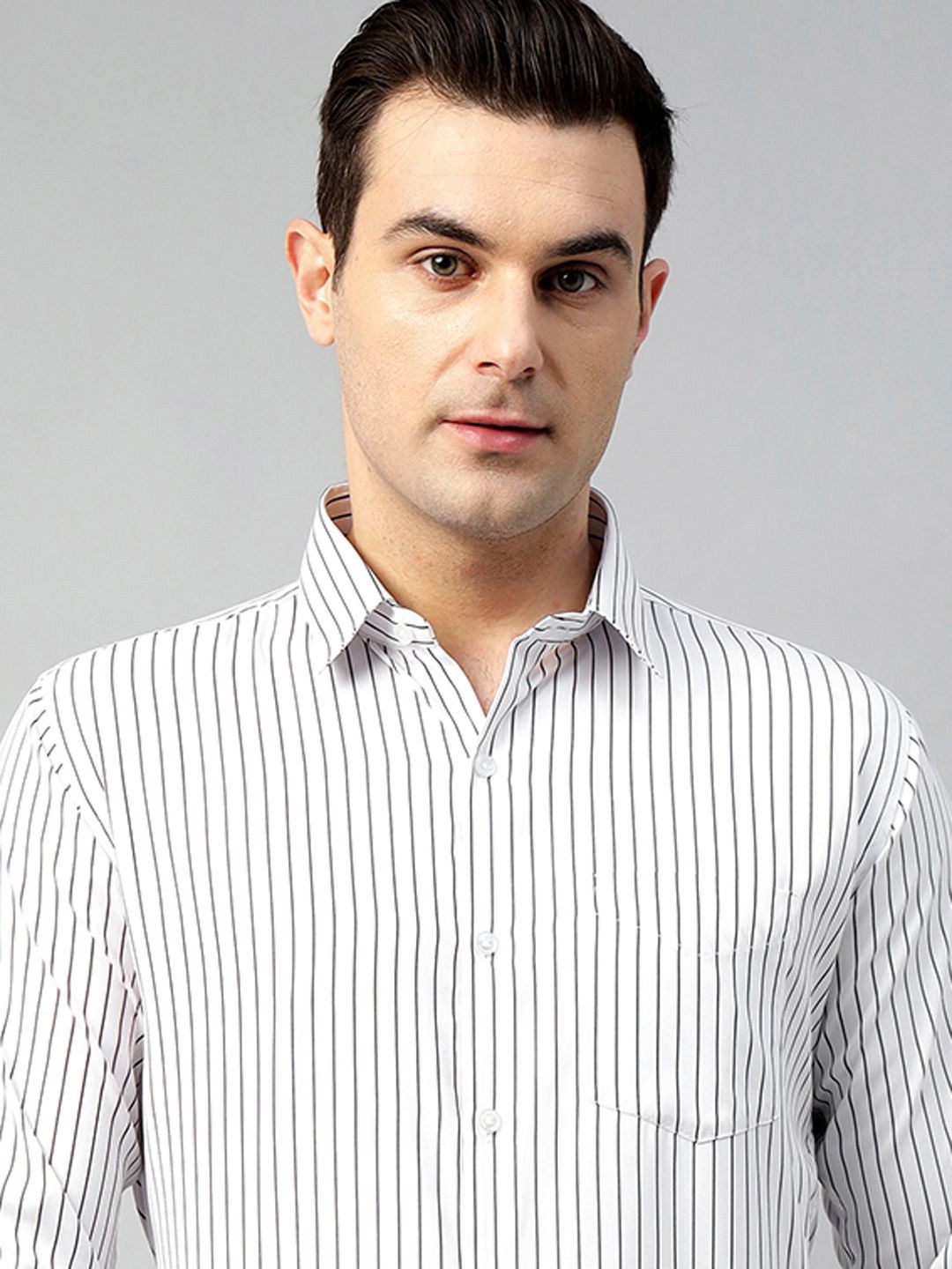 

Hancock Men Slim Fit Opaque Checked Wrinkle Ressistant Formal Shirt, White