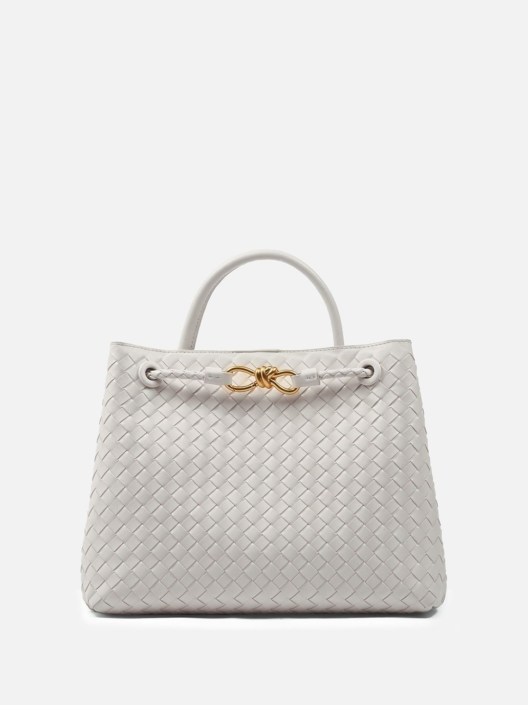 

CARRY CITY Women Solid Structured Leather Satchel Bag, White