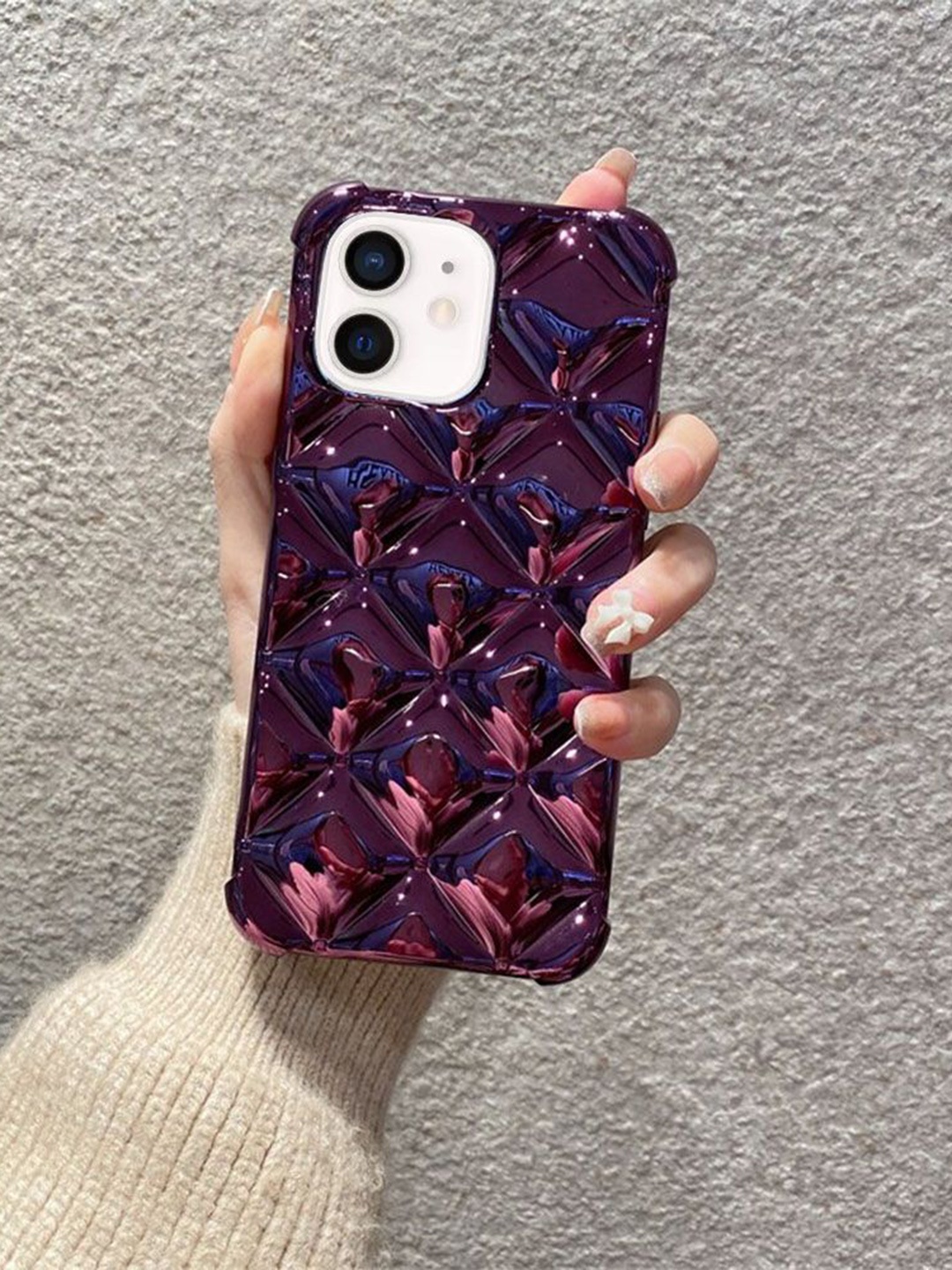 

Luxury Kase Solid Printed iPhone 11 Back Case Mobile Accessories, Purple