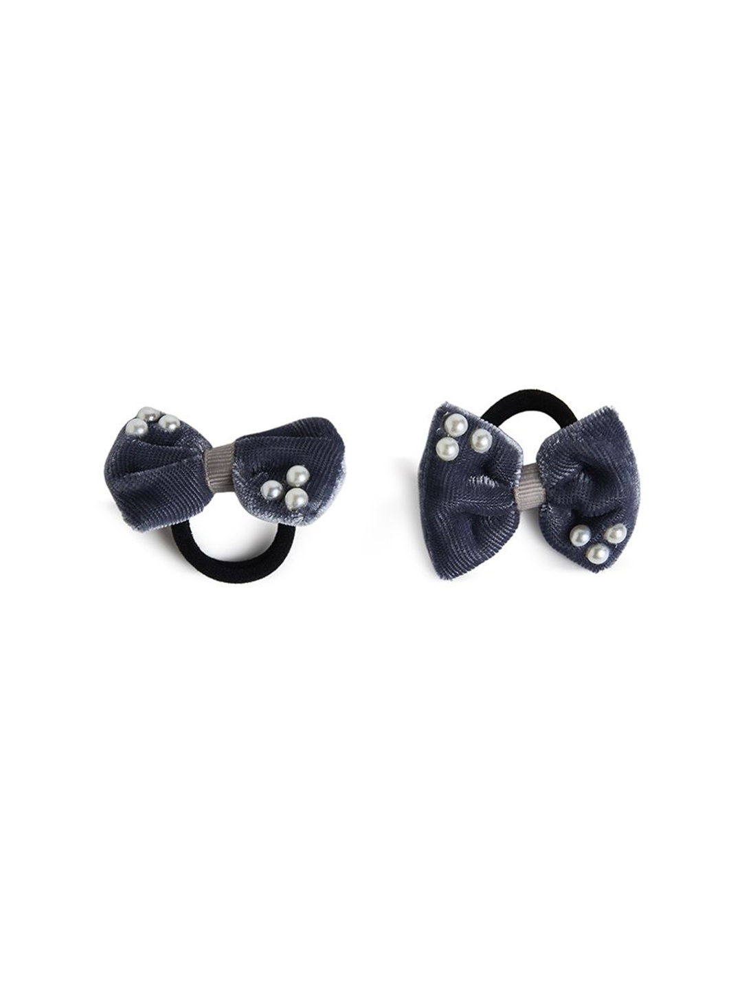 

RIBBON CANDY Girls Velvet Bow Tic Tac Hair Clip, Grey