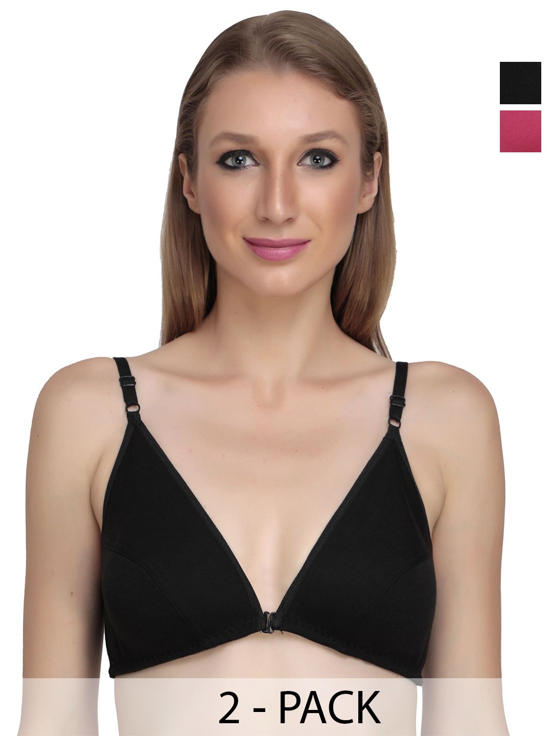 

Liigne Women Pack Of 2 Full Coverage Bra, Pink