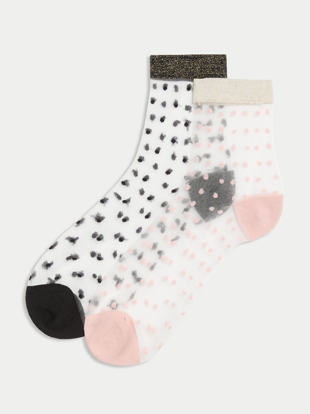 

Marks & Spencer Women Pack Of 2 Printed Above Ankle-Length Socks, Pink