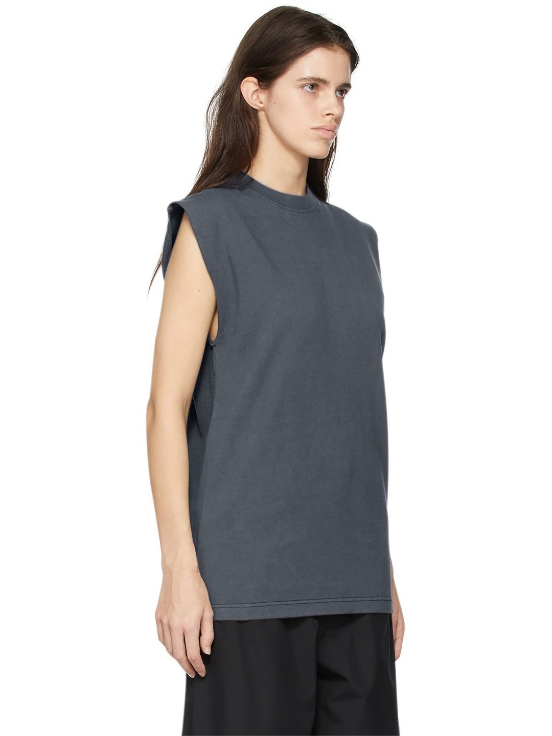 

NOTWILD Women Solid Round Neck Cotton T-shirt, Grey