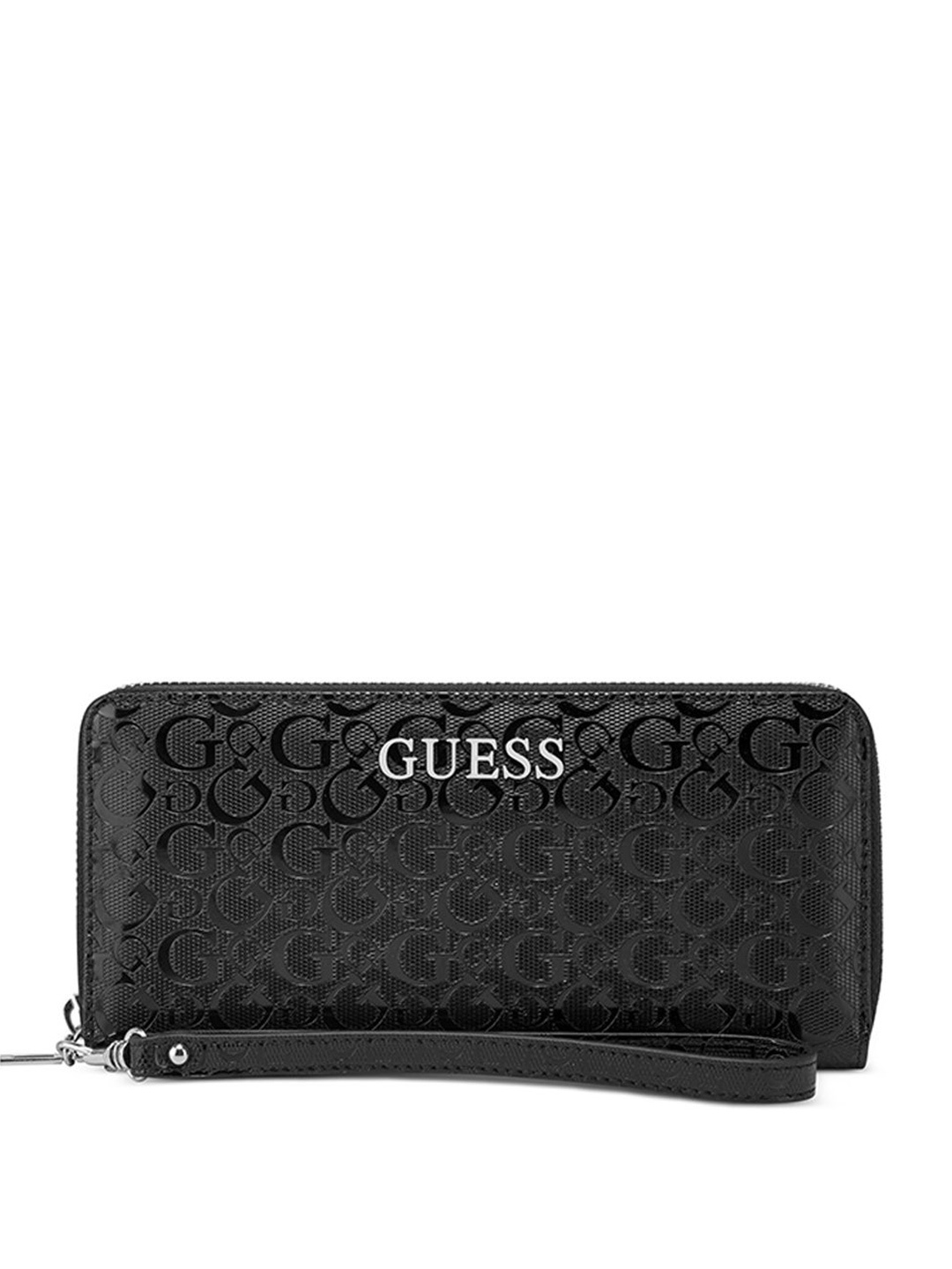 

GUESS Women Printed Zip Around Wallet, Black