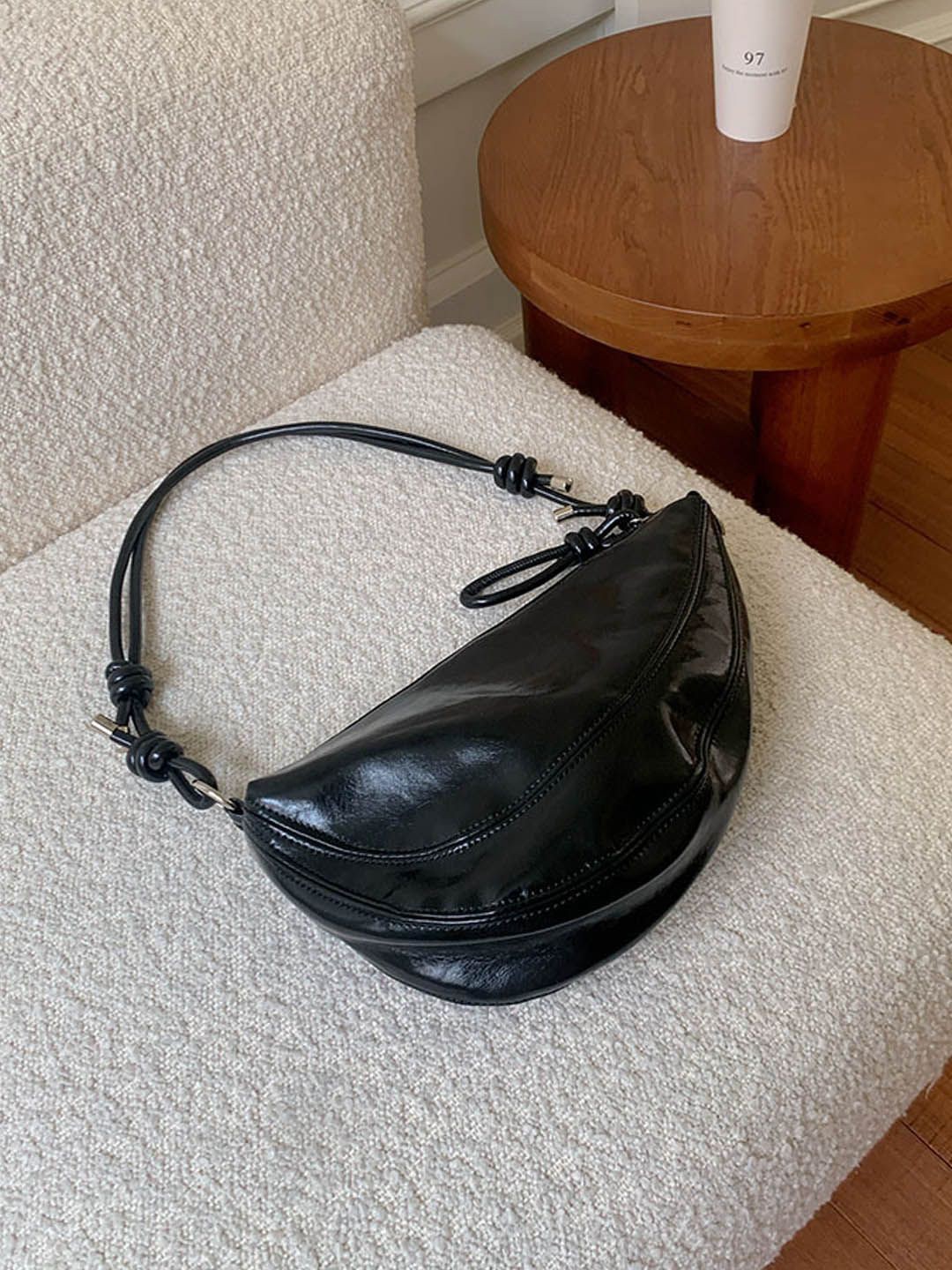 

StyleCast Half Moon Hobo Bag with Quilted, Black