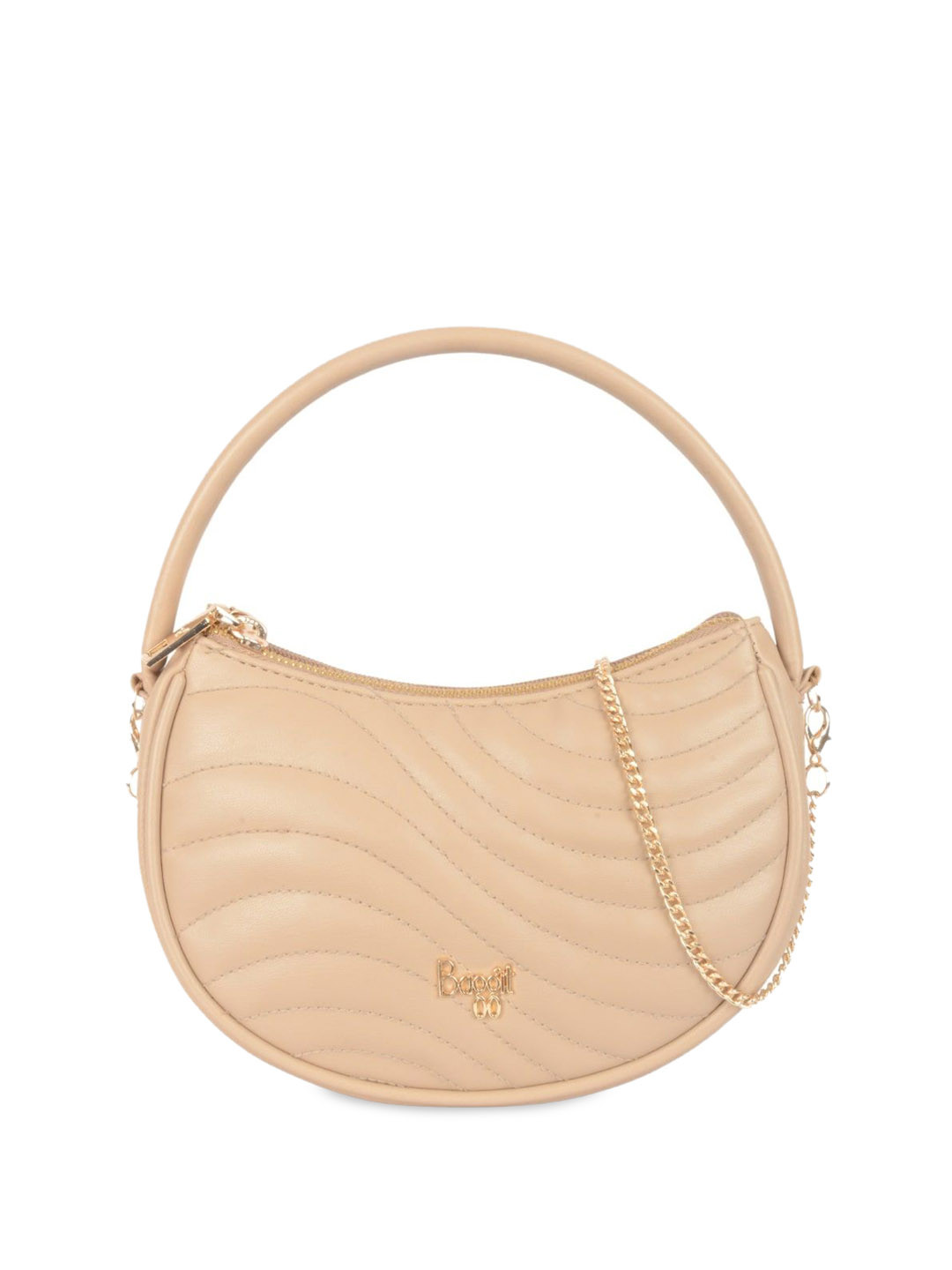 

Baggit PU Half Moon Sling Bag with Quilted, Beige