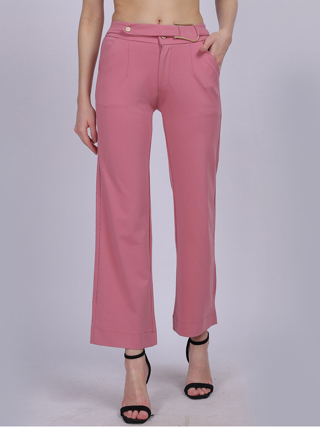 

Aumbe Women Straight Fit Trouser, Pink