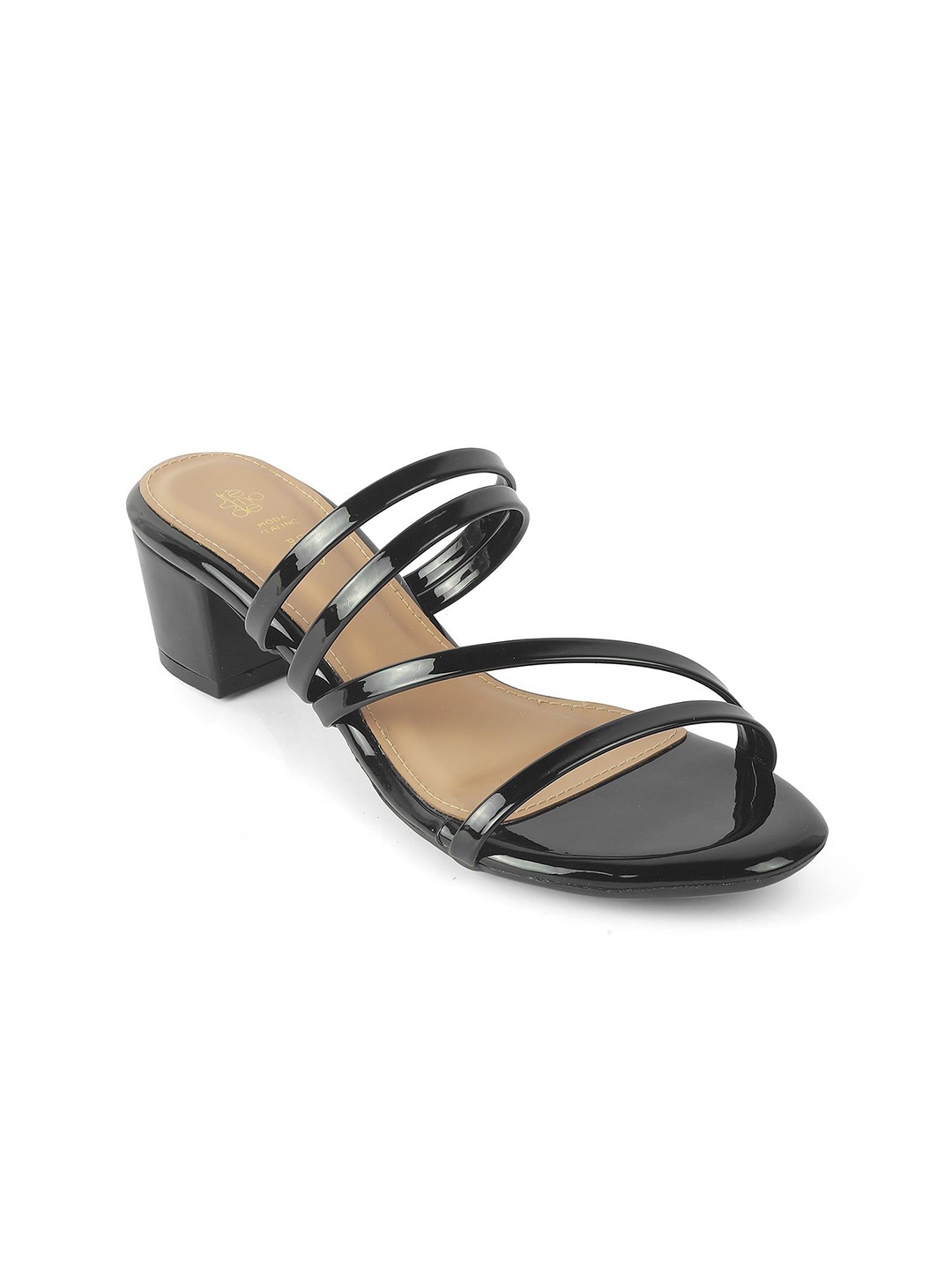 

Tresmode Open Toe Block Heel Sandals, Black