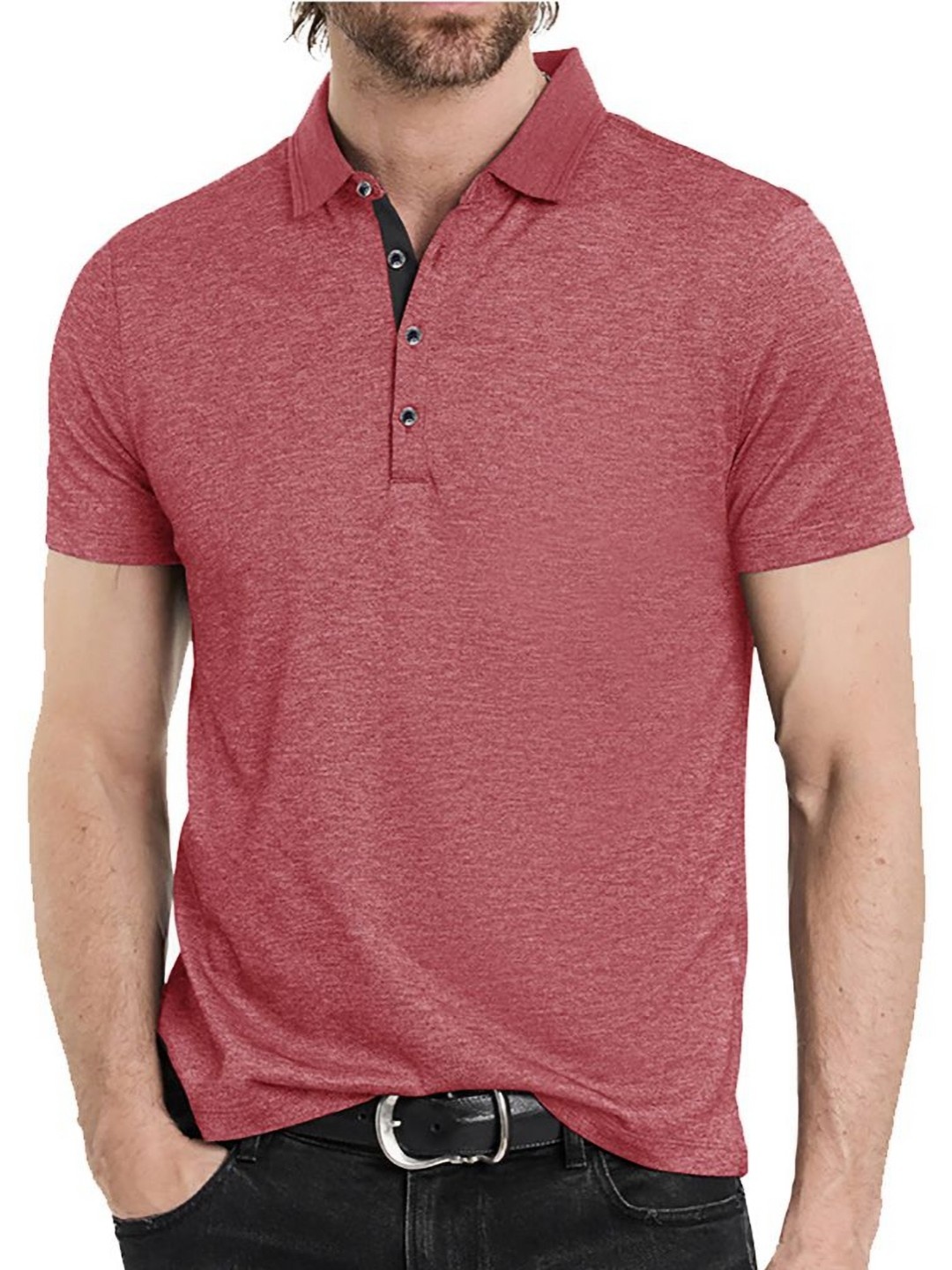 

StyleCast x Revolte Men Solid Polo Collar T-shirt, Mauve