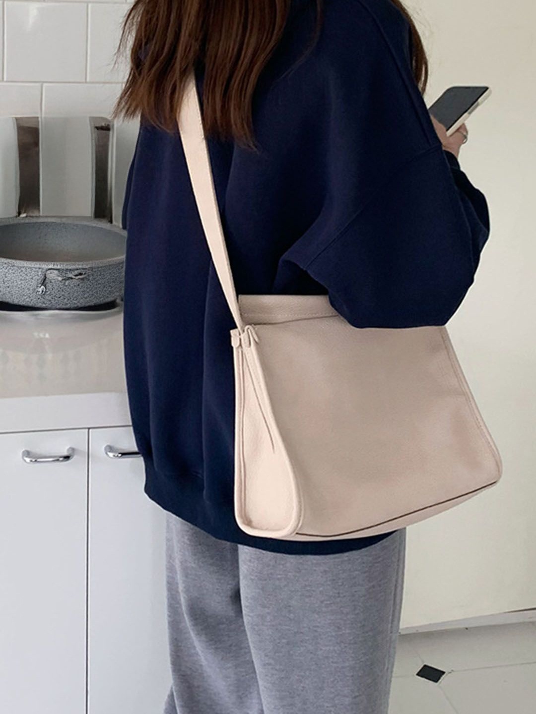

StyleCast Shopper Hobo Bag with Cut Work, White