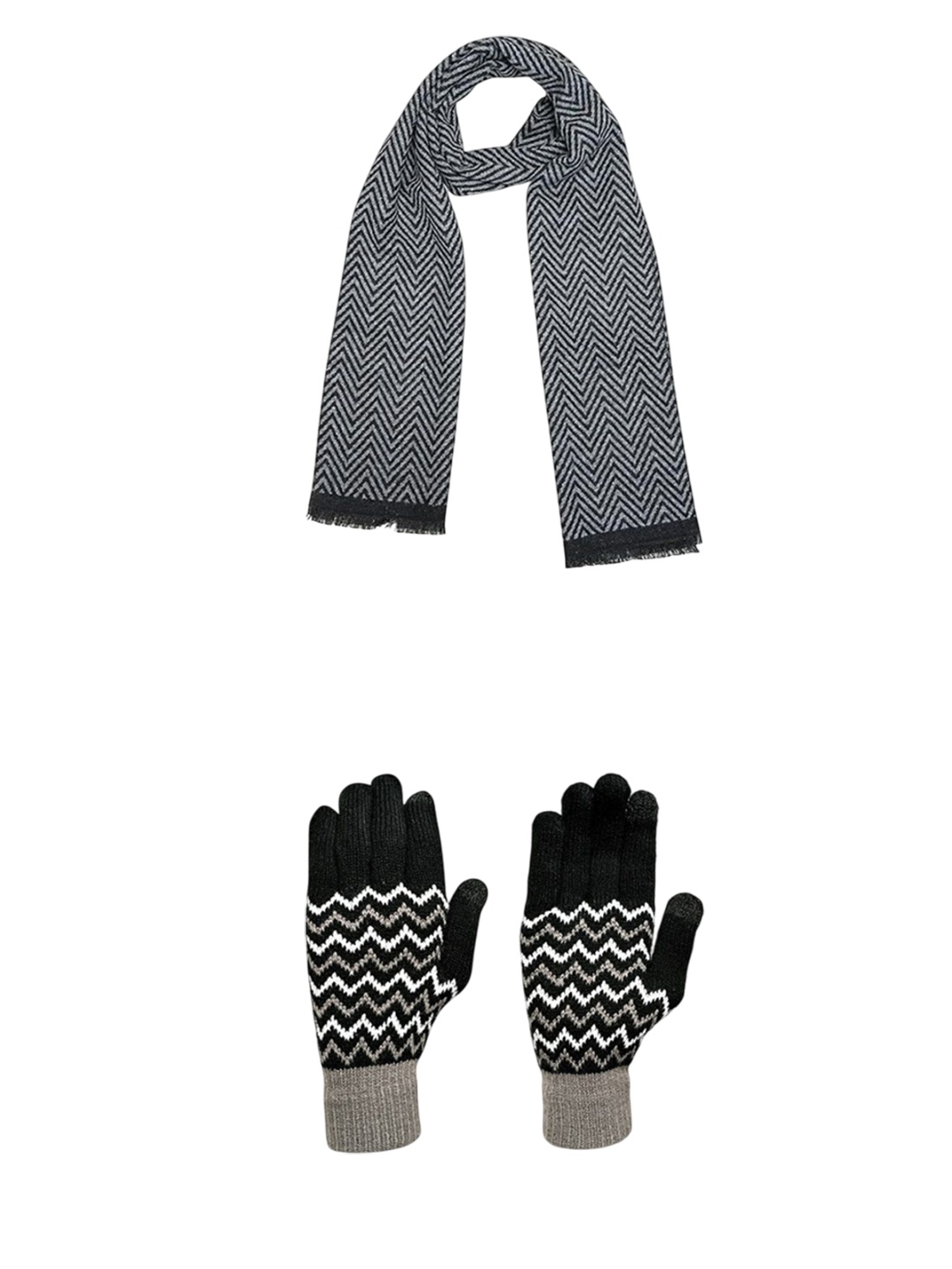 

LOOM LEGACY Men Patterned Acrylic Winter Gloves, Black