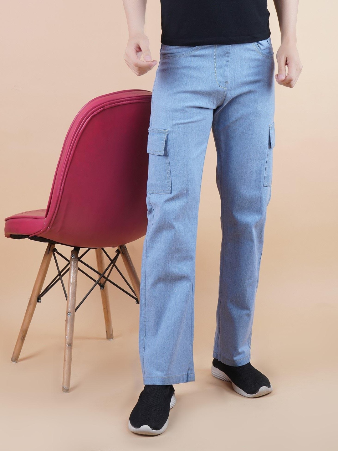 

LINARIA Men Classic Slouchy Fit Light Fade Jeans, Blue