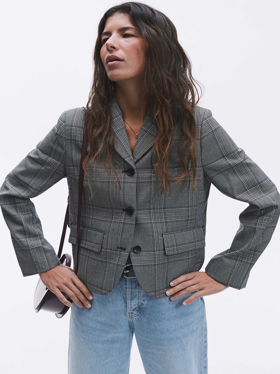 

H&M Single-Breasted Blazer, Grey