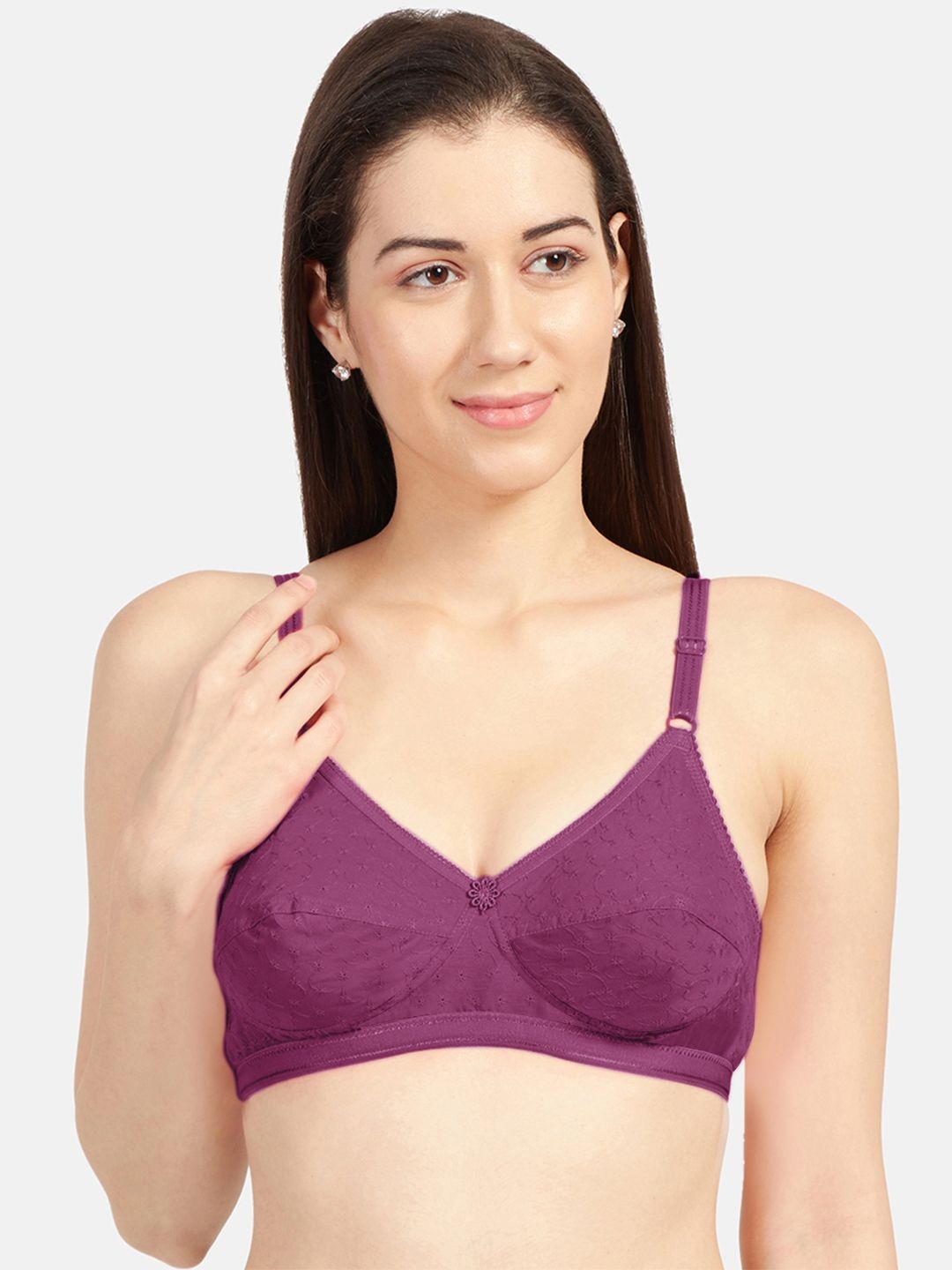 

Sonari Women Floral Medium Coverage Pure Cotton Bra, Purple
