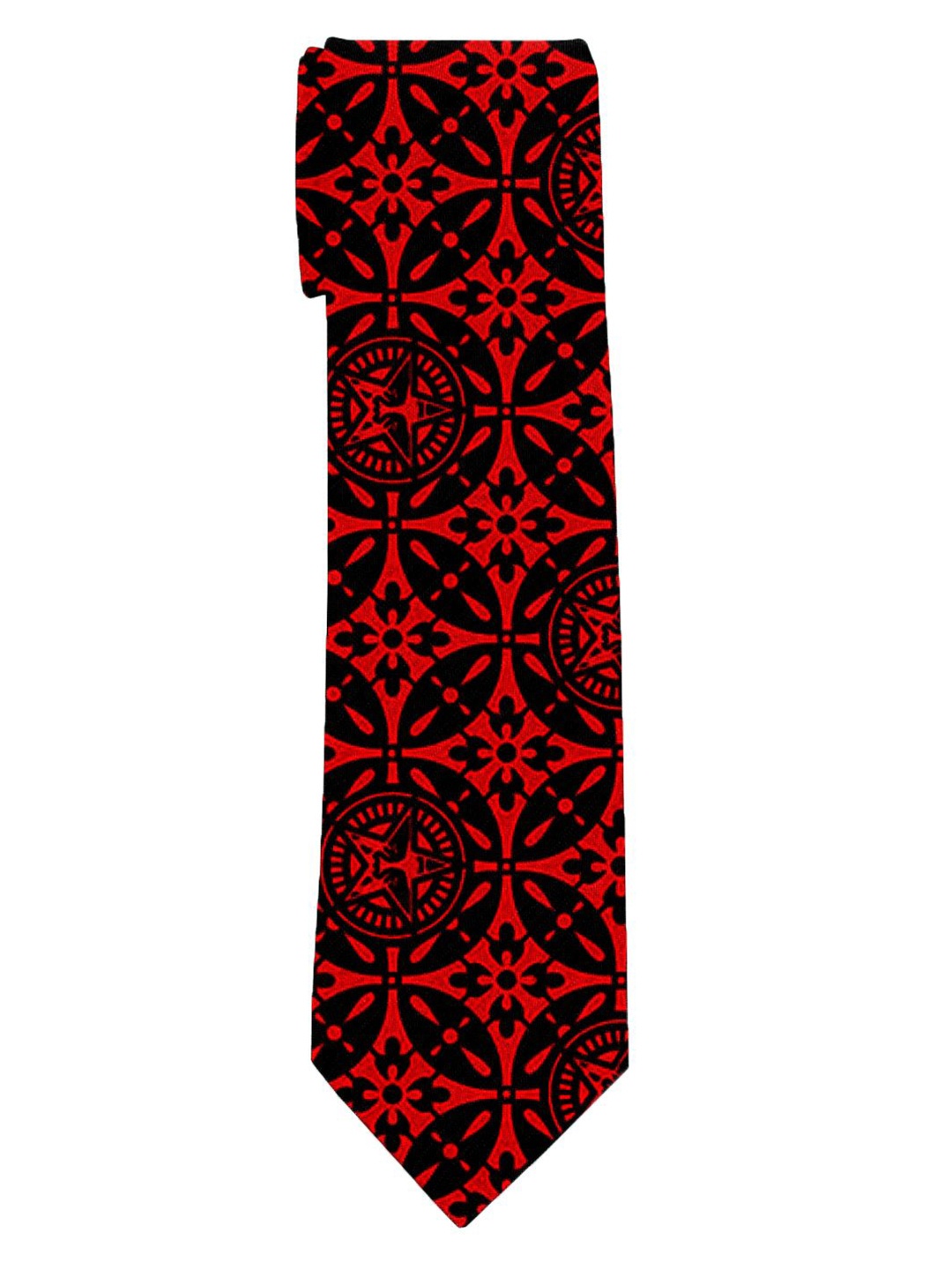 

Blacksmith Men Printed Broad Tie, Red