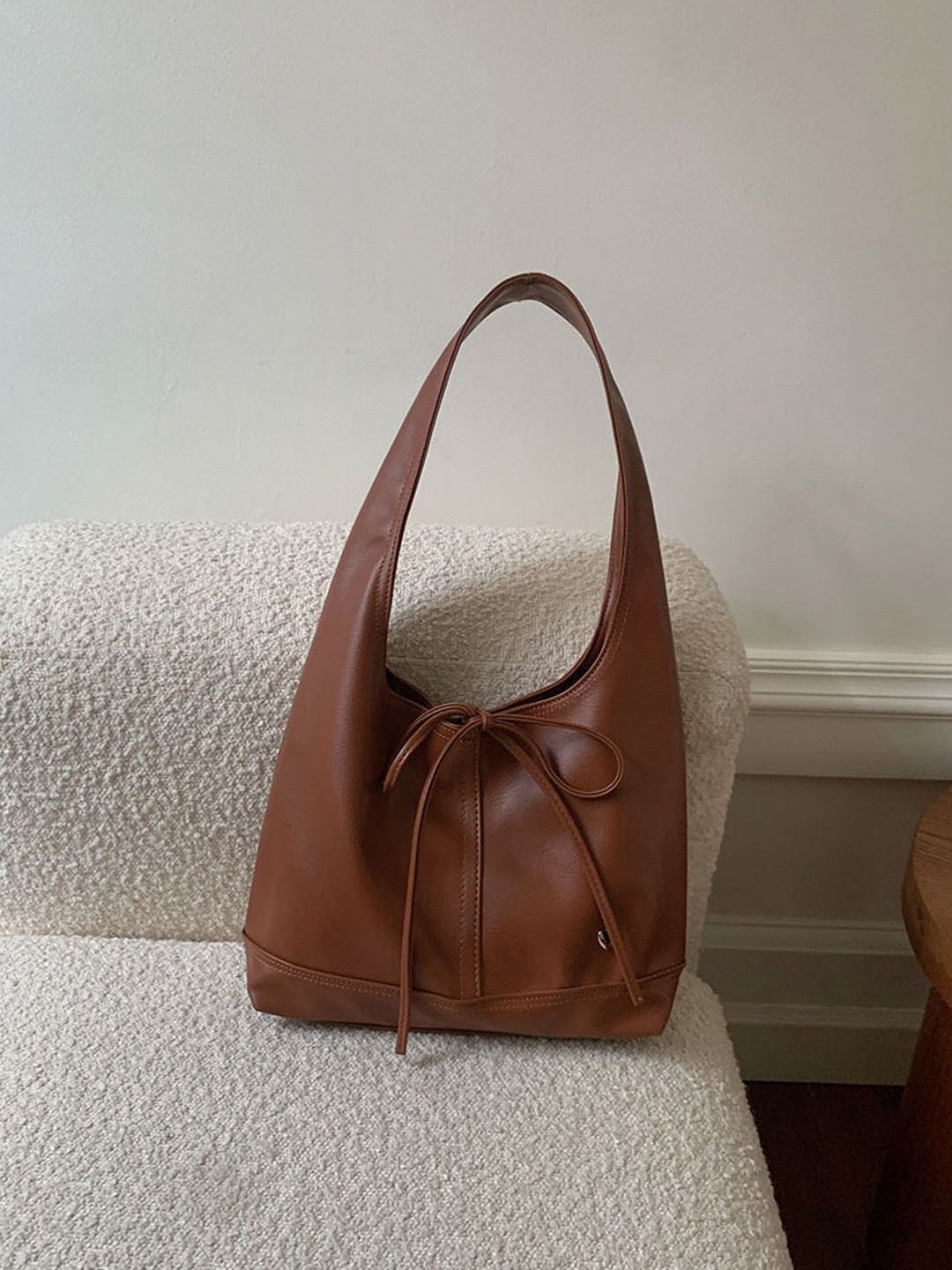 

StyleCast Shopper Shoulder Bag with Bow Detail, Brown