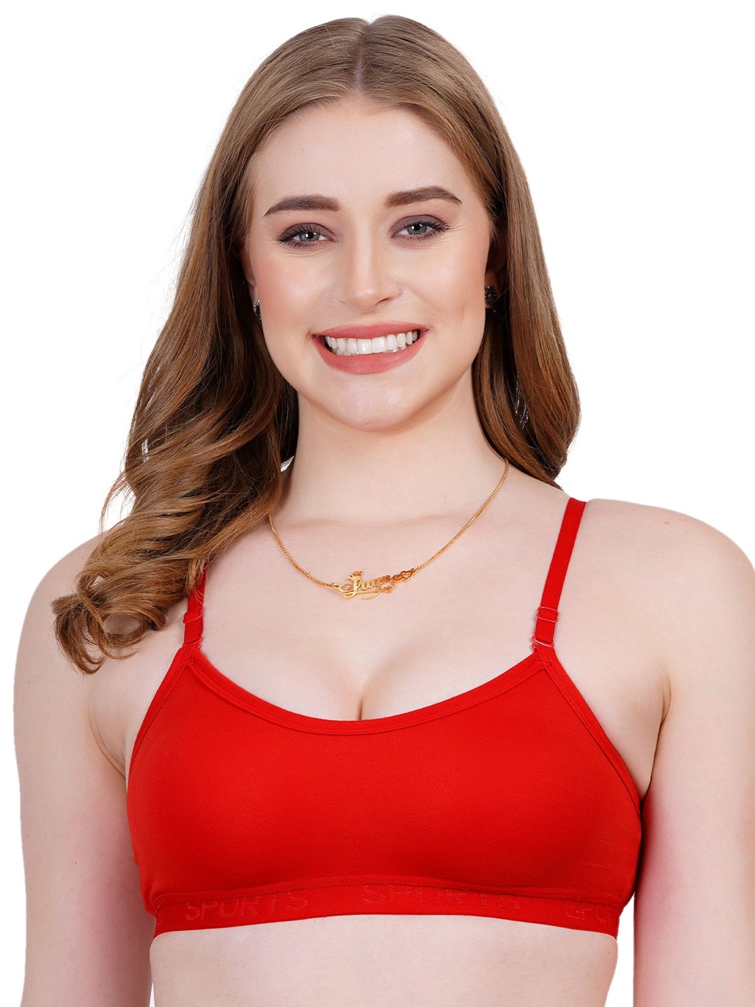 

Liigne Full Coverage Non Padded Sports Bra, Red