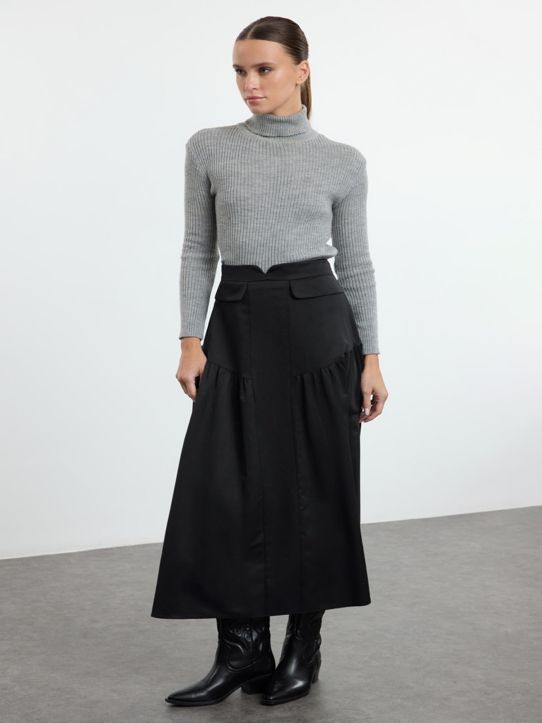

Trendyol A-Line Maxi Skirt, Black