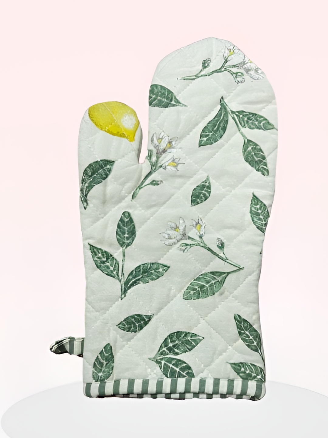 

SAJAVAT Beige & Green Printed Pure Cotton Oven Glove
