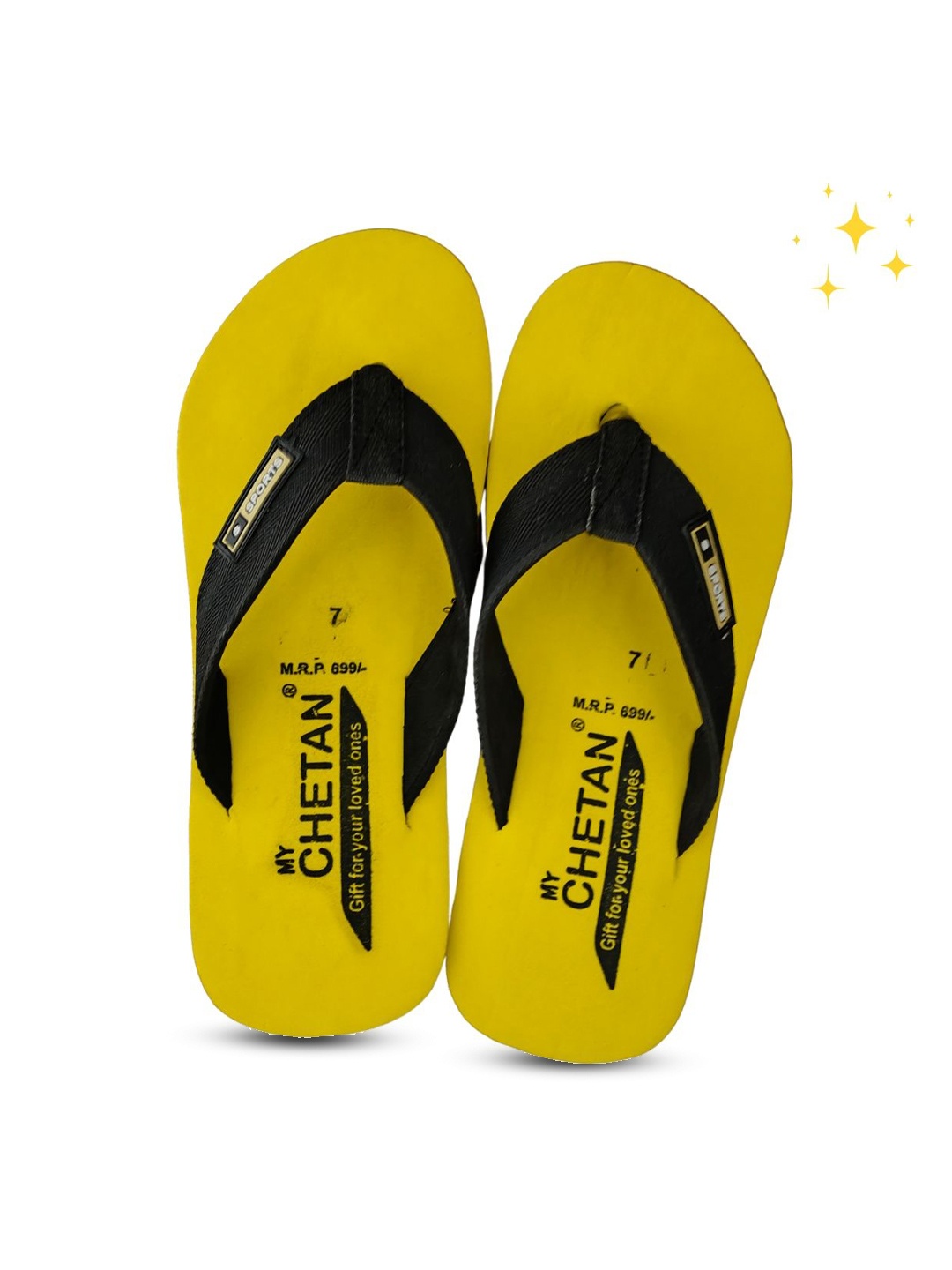 

MyChetan Men Printed Thong Flip-Flops, Yellow