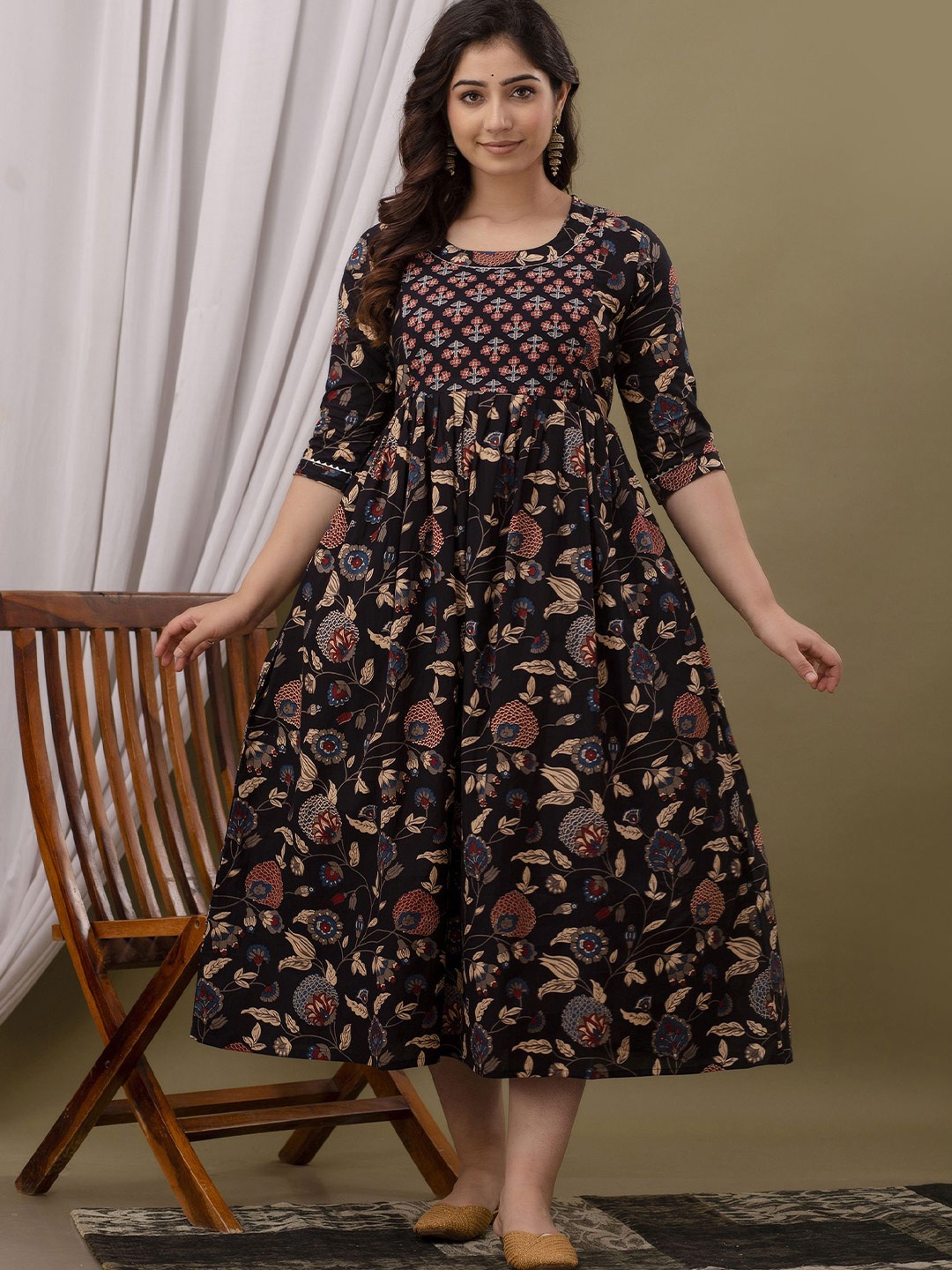 

FEMARY Floral Print Maternity Maxi Dress, Brown