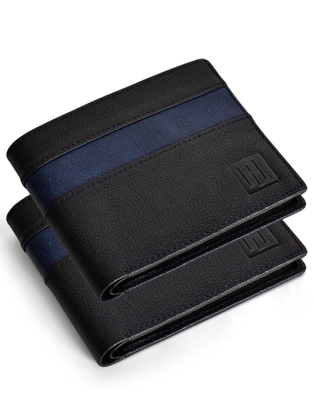 

Hayes London Men Wallets Pack of 2 Genuine Leather with RFID Blocking Combo, Blue