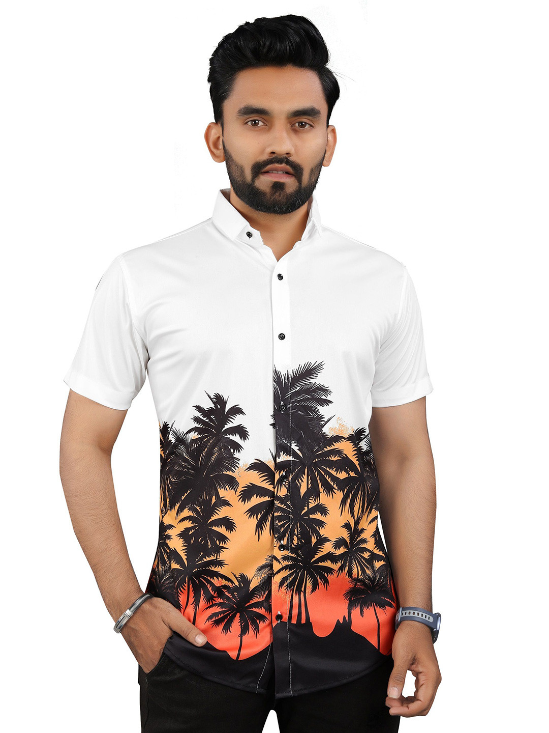

Fashion FRICKS Men Classic Floral Opaque Printed Casual Shirt, Multi