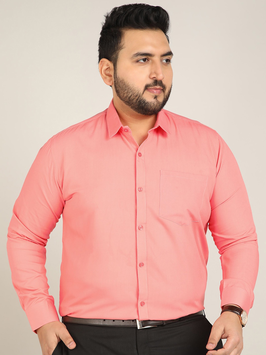 

ADWYN PETER Men Classic Opaque Formal Shirt, Pink