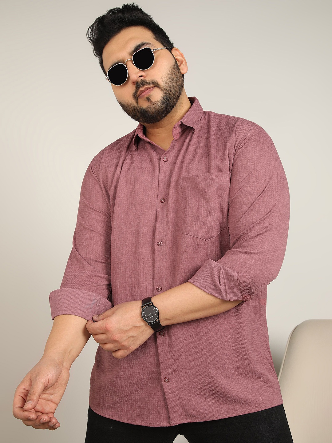 

ADWYN PETER Men Classic Opaque Casual Shirt, Pink